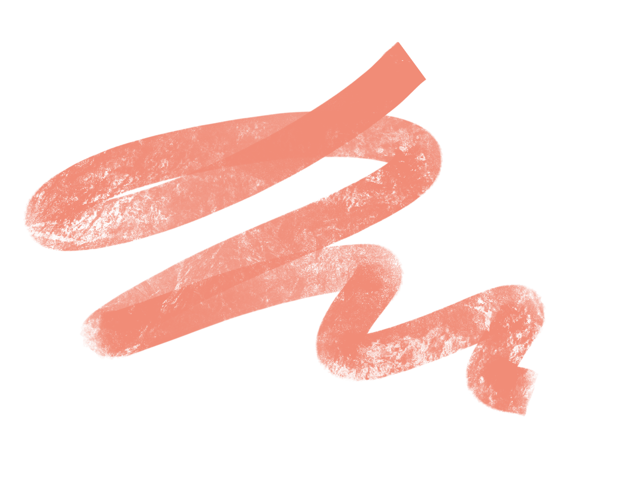 Close-up of a stylized, pink, hand-drawn number three with textured, brushstroke details on a black background.