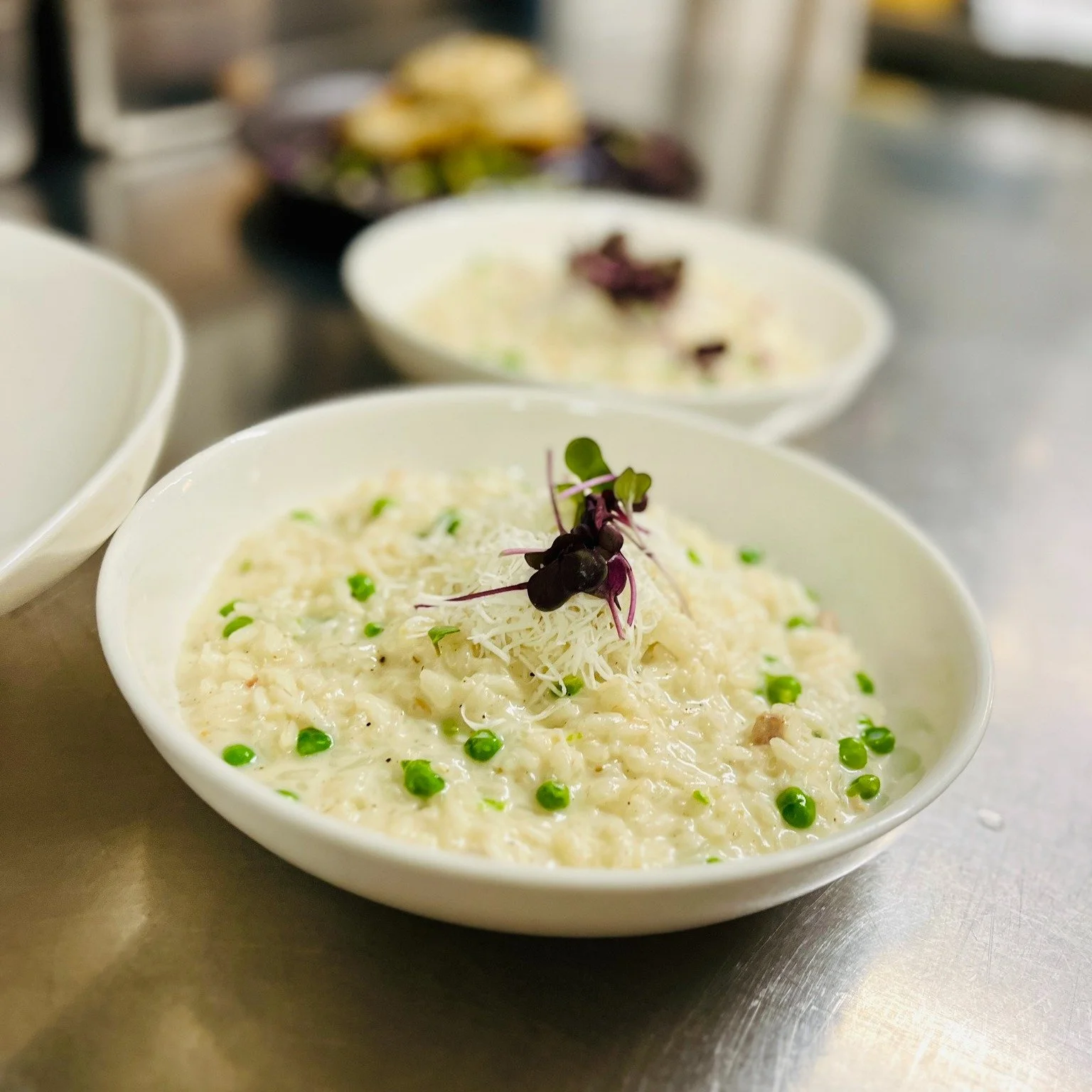 Will it be a fettuccine night or a risotto night? 😋

Our handmade fettuccine are tossed in a luscious Parmigiano Reggiano broth, slowly reduced with cream, sweet onions, and black garlic for layers of depth and richness. Finished with cured sundried