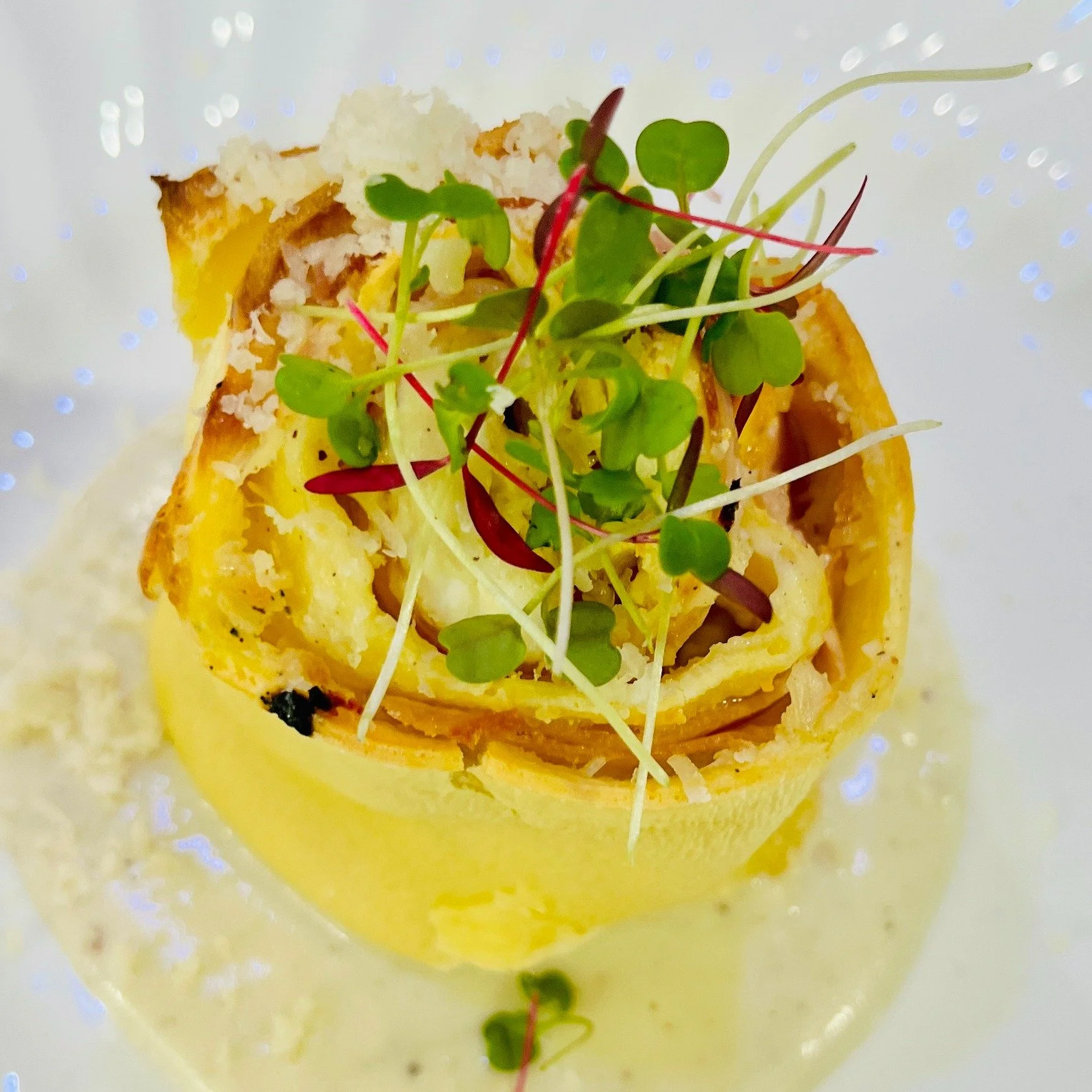 Some dishes feel like they were made for moments of pure joy &mdash; and our Rosette are exactly that.

A delicate, handmade sheet of pasta, rolled with our house ricotta, silky b&eacute;chamel scented with nutmeg, tender prosciutto cotto and Parmigi