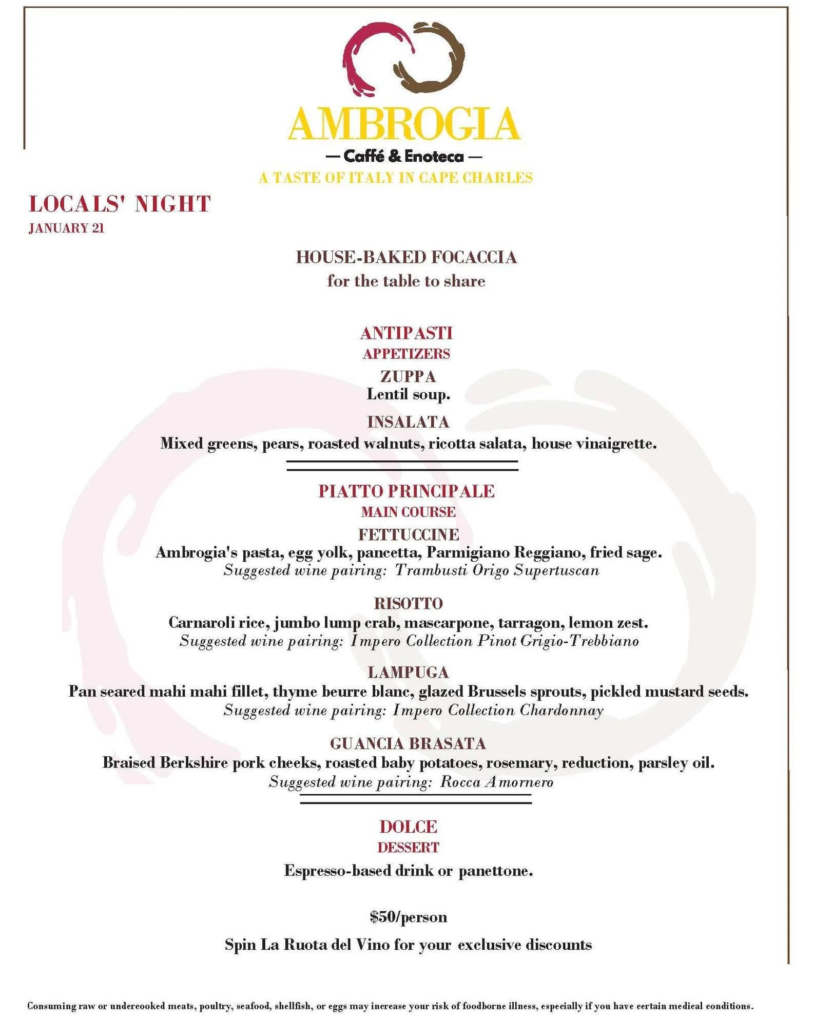Today the kitchen is already alive &mdash; rolling pasta, simmering sauces, braising meat, baking focaccia, pickling mustard seeds... The quiet work that happens long before our doors open.

Tonight is Locals&rsquo; Night, and if you&rsquo;re nearby 
