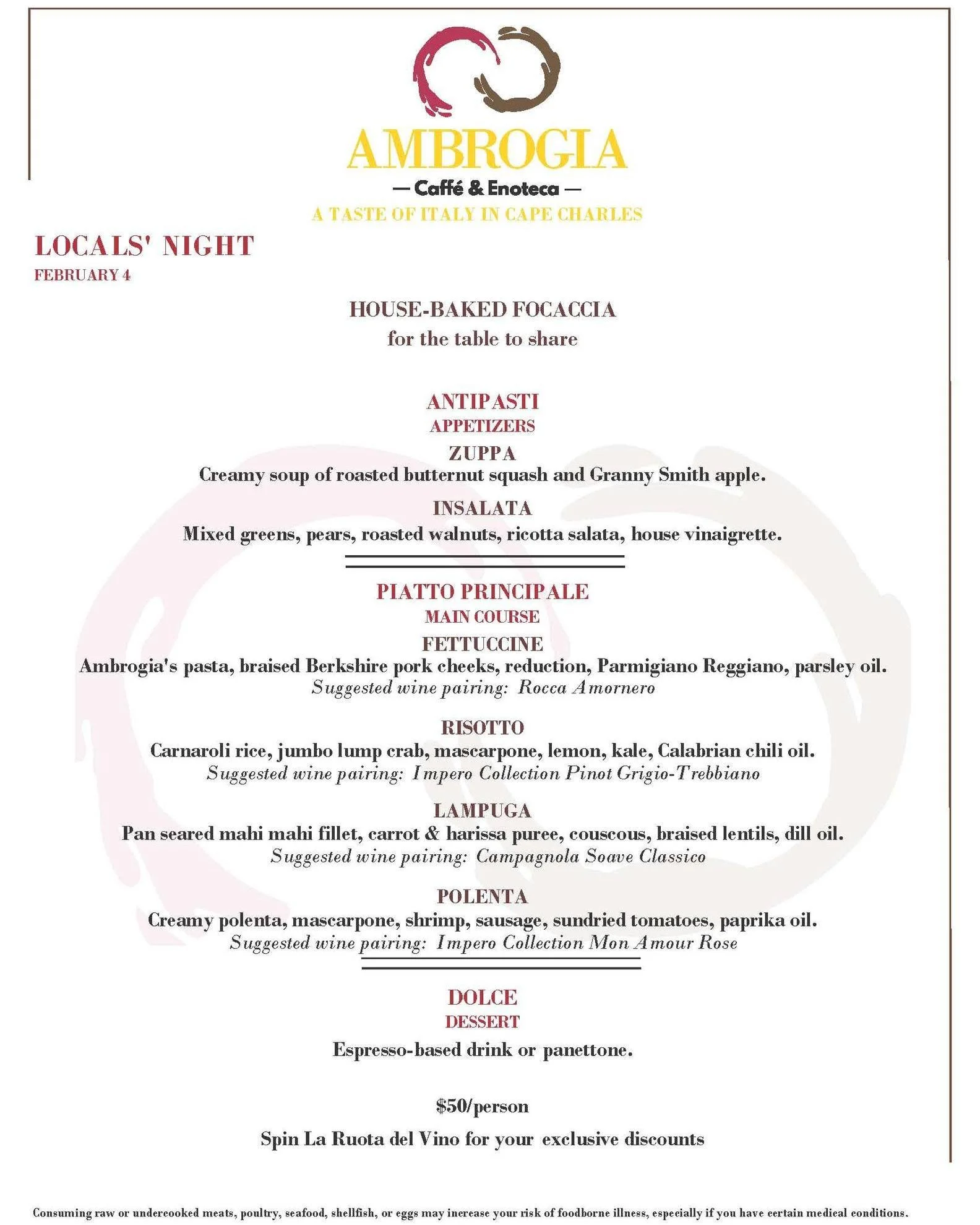 🍝 Locals' Night: the warm-up you deserve
The deep freeze is finally losing its grip. You no longer need to dress like an Arctic explorer just to walk to your car&mdash;and that is cause for celebration.

Pick your personality:
The Soul Searcher: han