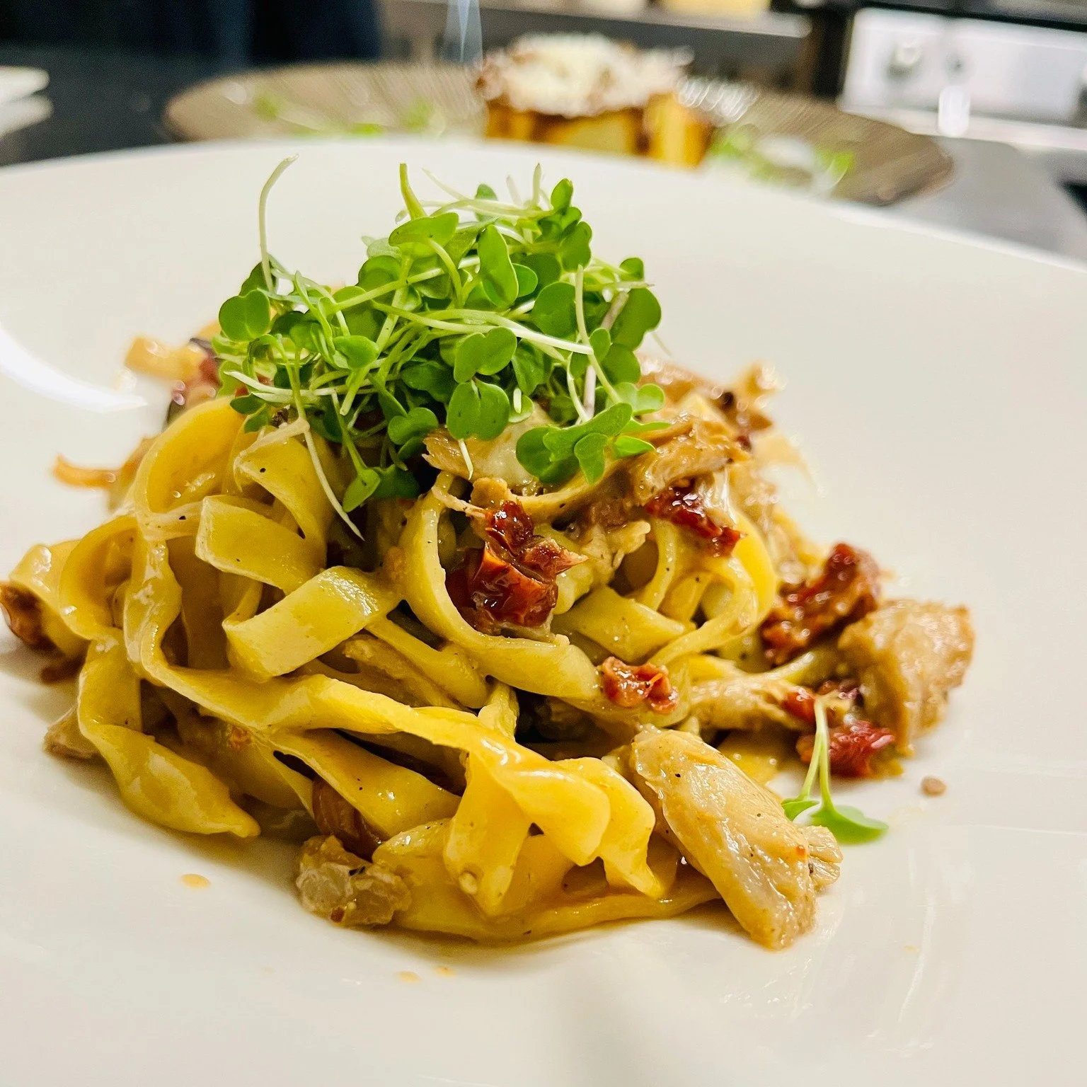 Escape the grey today.

Close your eyes to the rain and fog and open your senses to something better: the fragrant Italian herbs, the comforting sound of wine pouring, the first delicious twirl of steaming, fresh pasta. There&rsquo;s an undeniable wa