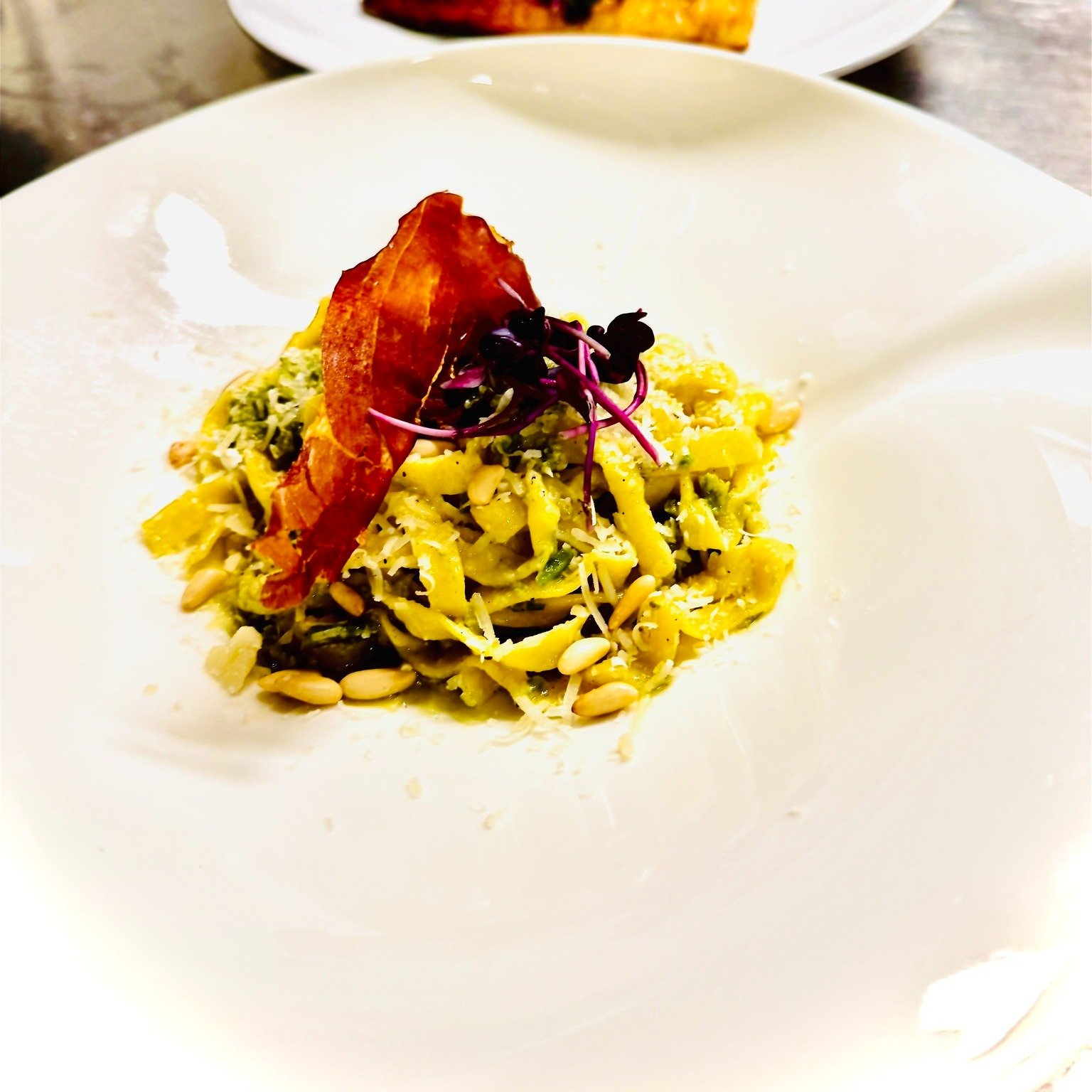 Your dinner is served.

This week&rsquo;s handmade fettuccine are cooked perfectly al dente and tossed in a pesto made with garlic scapes from Copper Cricket Farm &mdash; because, honestly, working with local farmers and getting ingredients this fres