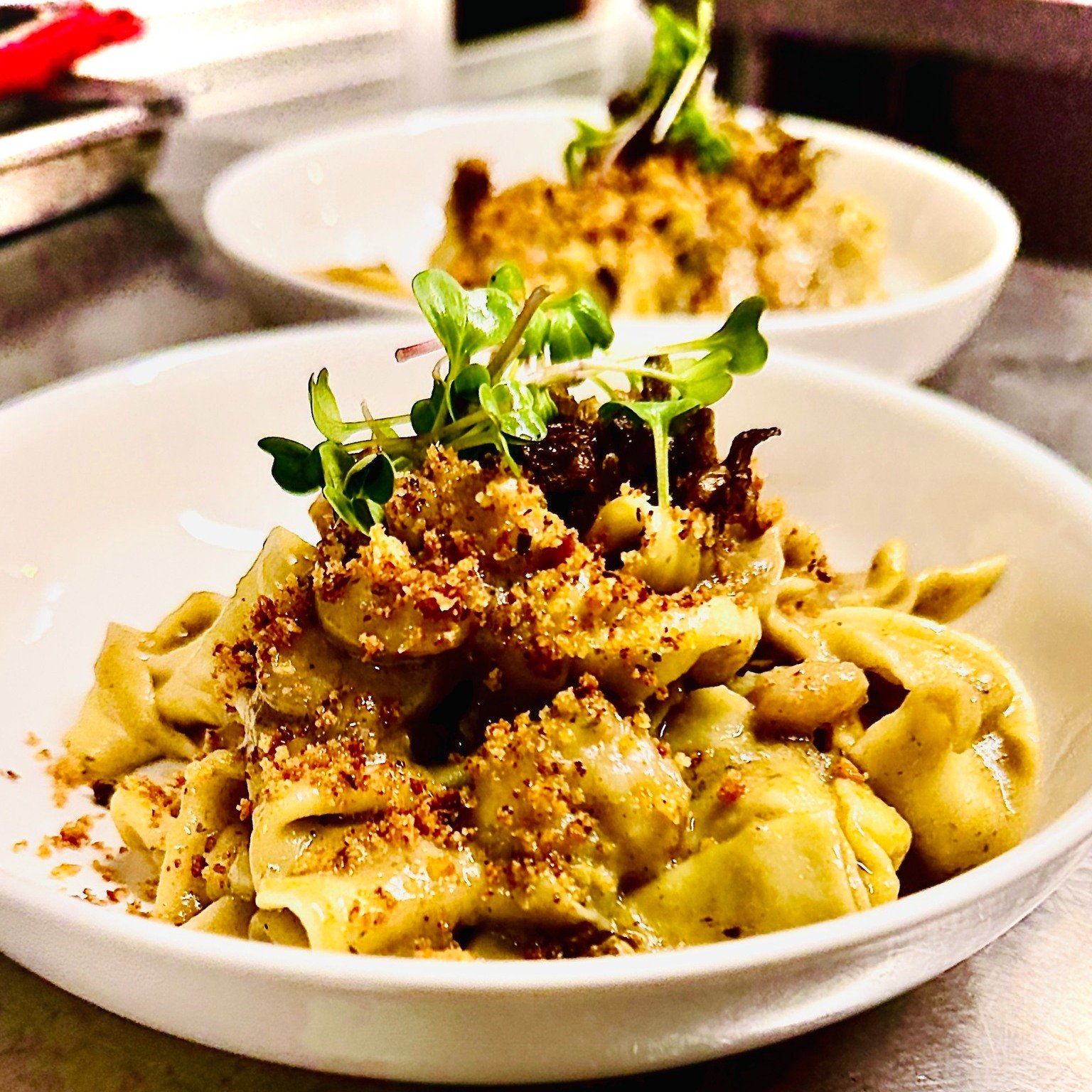 Some weeks, our handmade pappardelle steal the show.

Every ribbon is coated in a velvety pur&eacute;e of slow-roasted eggplant from Copper Cricket Farm, where time in the oven transform it into something sweet, smoky and impossibly rich. Butter, whi