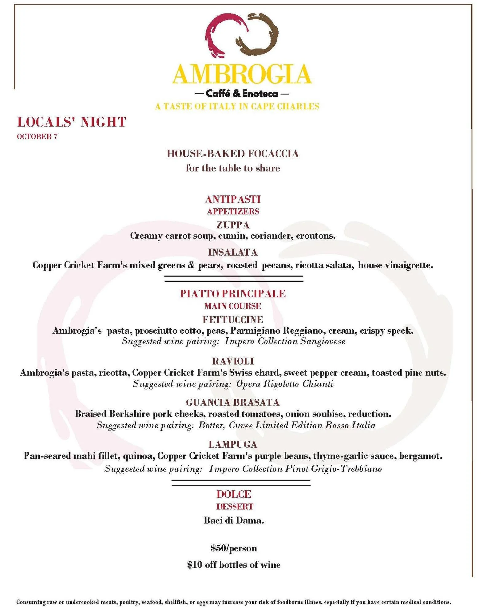 Locals&rsquo; Night is back!

After a long summer, we&rsquo;re so happy to bring back a tradition that has become such a special part of this little restaurant &mdash; a night to gather around the table, catch up with familiar faces, meet someone new