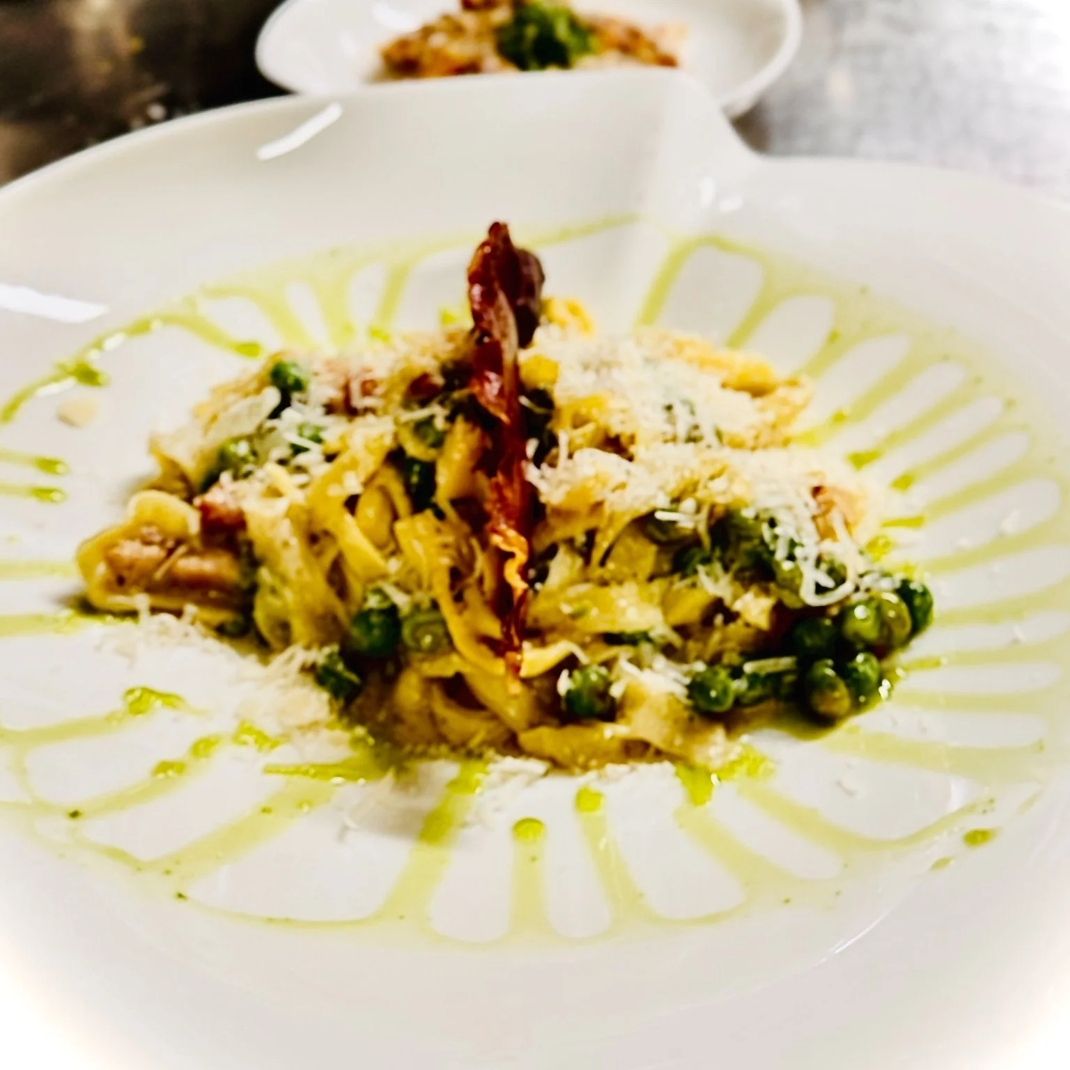Let&rsquo;s be honest: it doesn&rsquo;t matter what we pair our handmade fettuccine with. They are always the star. 

This week, our fresh ribbons of pasta are cooked perfectly al dente and tossed with prosciutto cotto, sweet green peas, just a touch