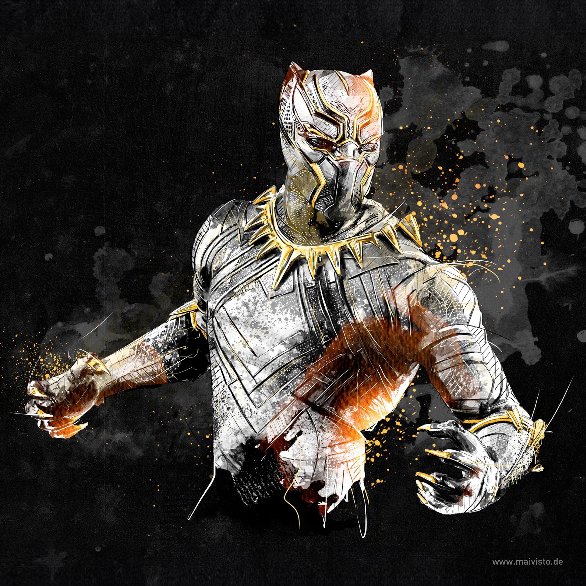 Black Panther Illustration for Marvel