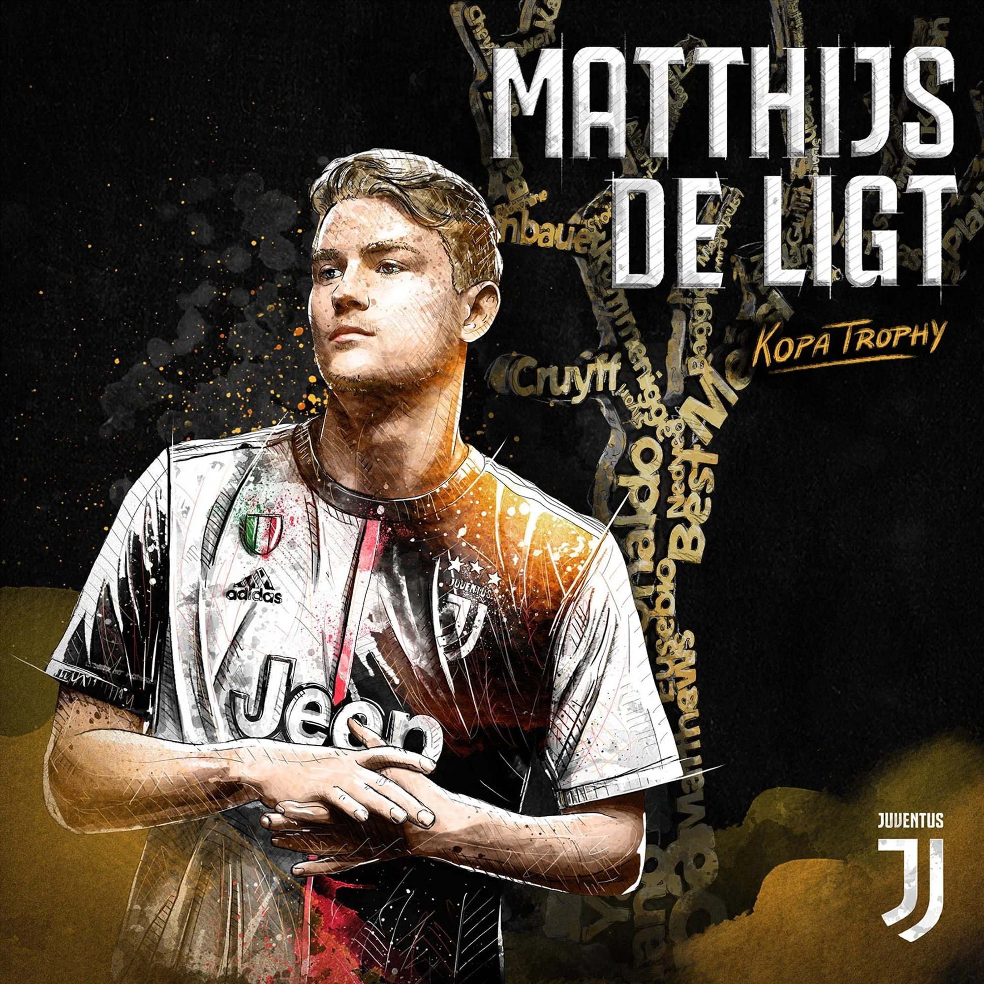 Illustration of Matthijs de Ligt for Juventus Football Club