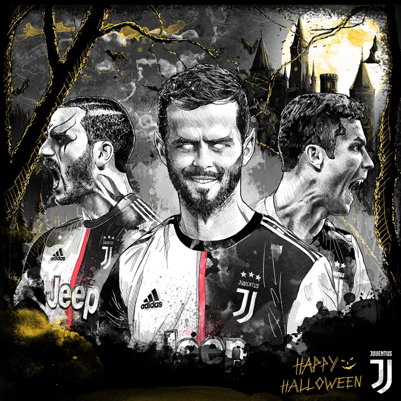 Halloween illustrations created for Juventus
