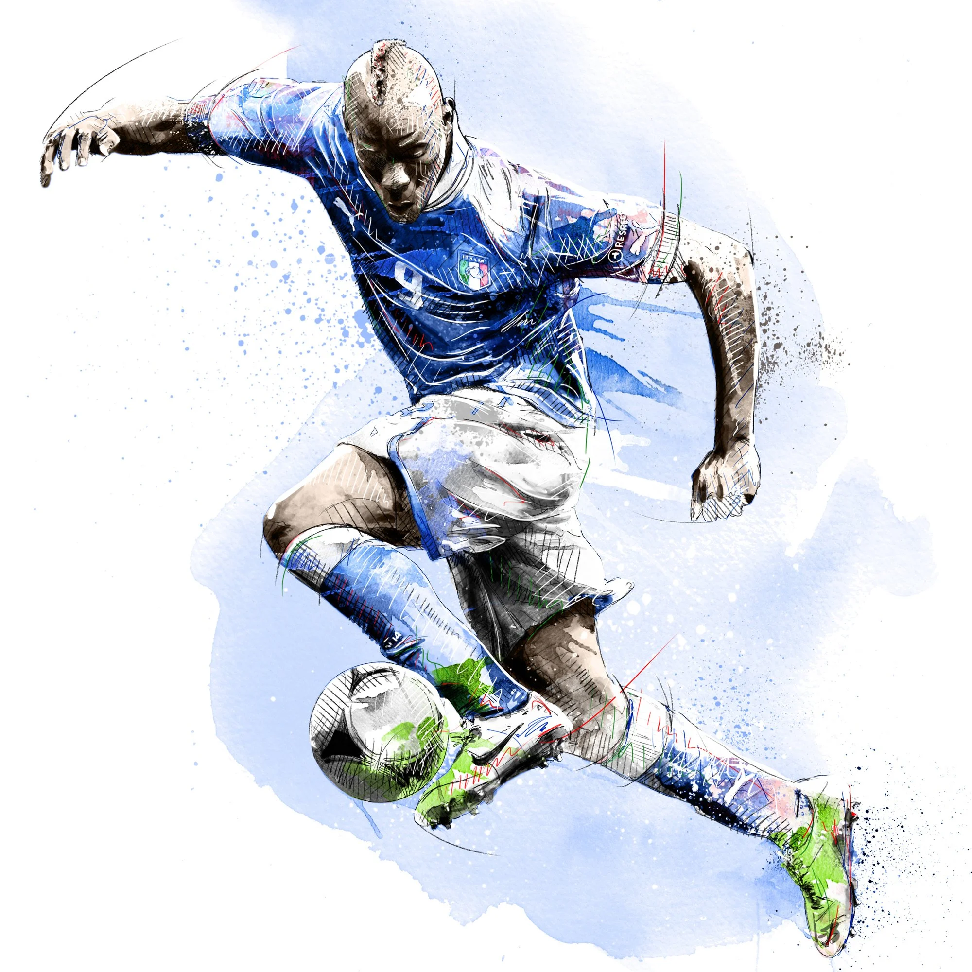 Illustration of Mario Balotelli