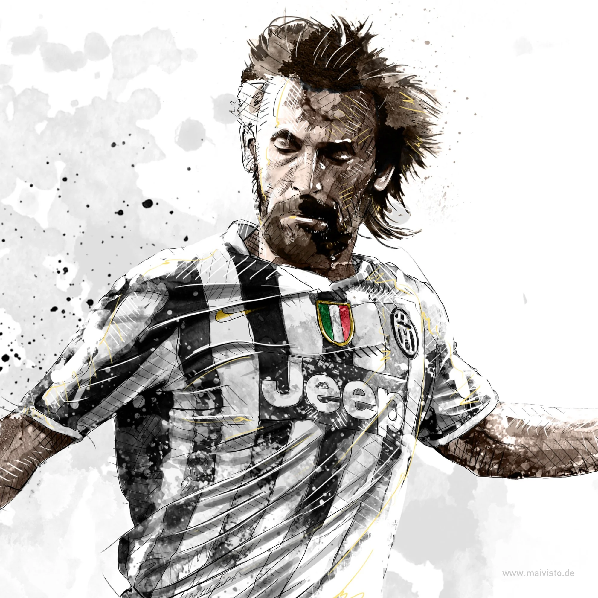 Illustration of Andrea Pirlo