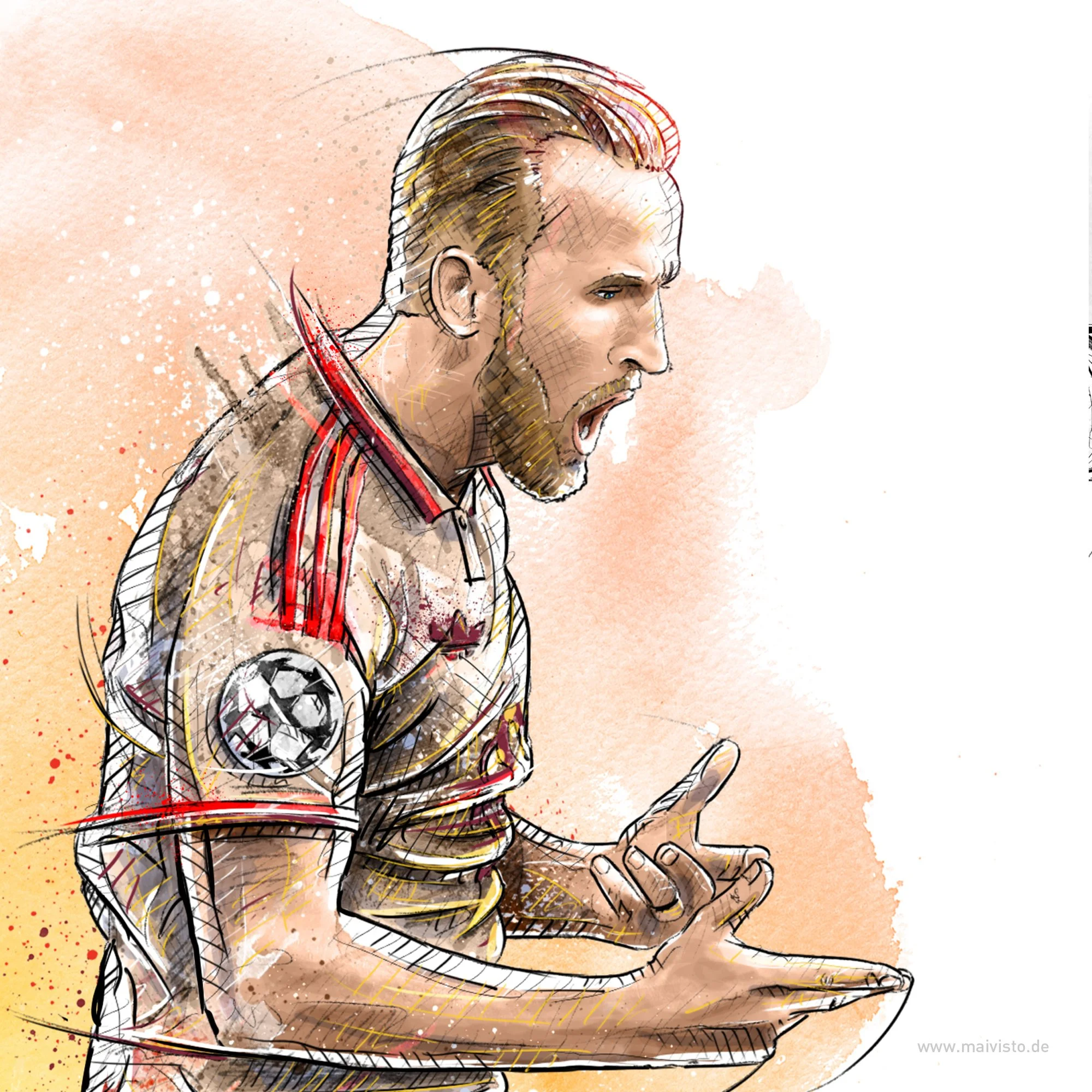 Illustration of Harry Kane for the FC Bayern Munich 