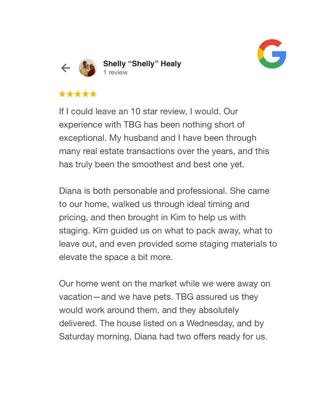 We are so grateful for this incredible review. @mshousenerd , @melish504 , and @kimgolemb  loved supporting this seller from staging to offers to closing, and hearing that the entire experience felt smooth and stress free means the world to our team.