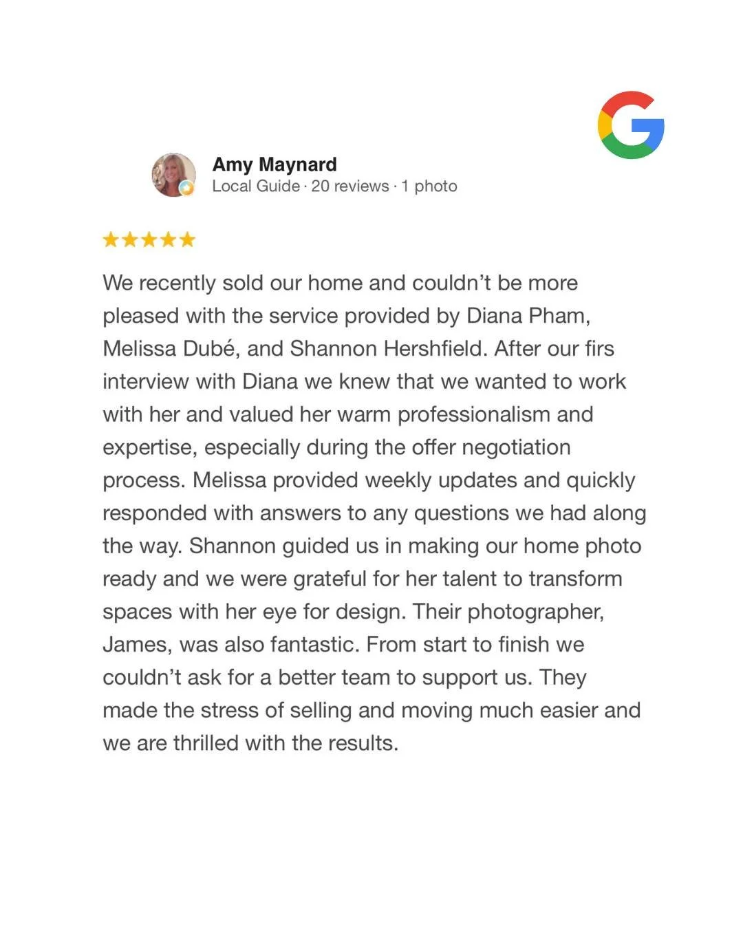 Selling a home is a major milestone, and we're committed to guiding our clients every step of the way. Thank you for the thoughtful review and for allowing us to help make your move a success! :house_with_garden::blue_heart: