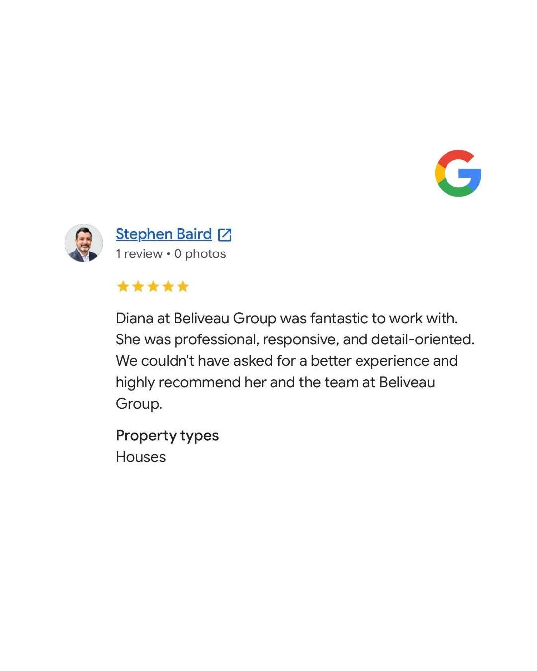 Five stars for @mshousenerd ! ⭐⭐⭐⭐⭐

Stephen called her professional, responsive, and detail-oriented, and we couldn't agree more. When you work with Diana, you're in great hands. Thank you, Stephen!