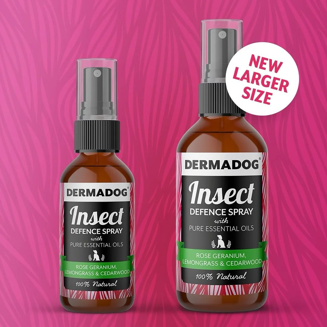 🐶 NEW LARGER SIZE &ndash; INSECT DEFENCE! 🦟🚫

Spring is here, which means it&rsquo;s time to step up your dog&rsquo;s natural flea &amp; tick protection. Keep your pup protected with our best-selling Dermadog Insect Defence&mdash;no toxic chemical