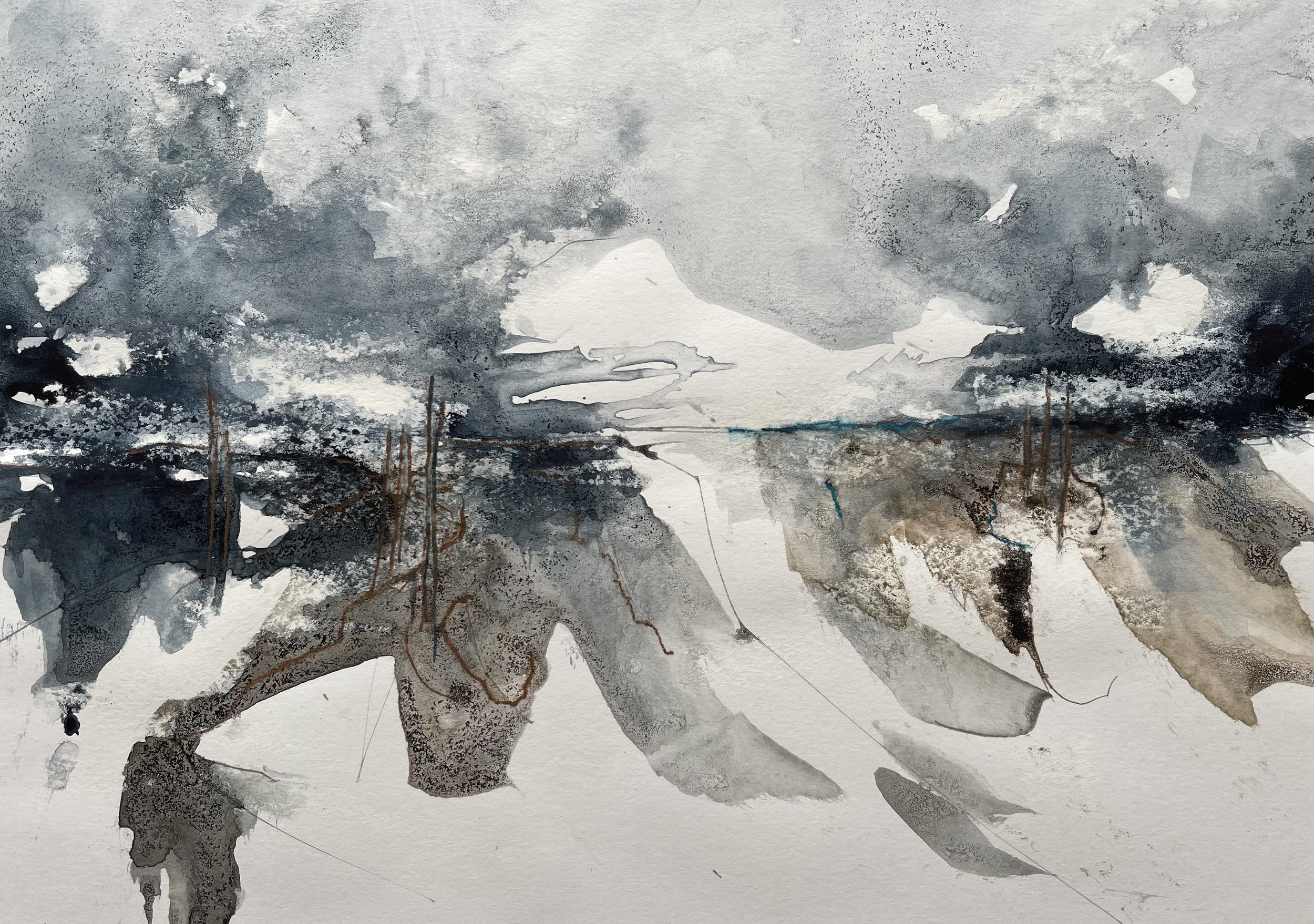 Close up of this semi-abstract seascape painting