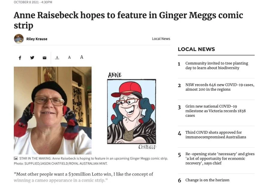 Anne Raisbeck is Winner of Ginger Meggs Cameo in Royal Australian Mint ...
