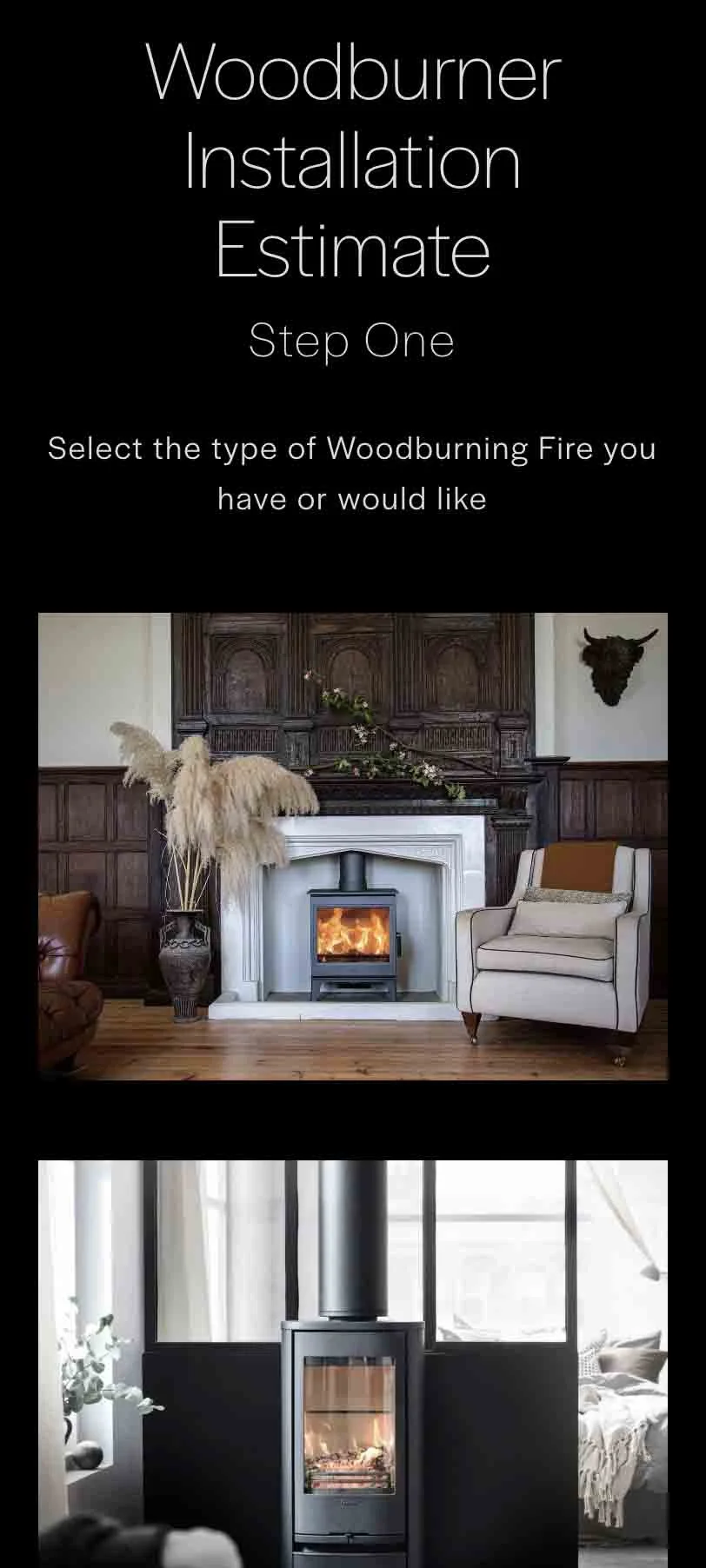 Estimate request page on Kernow Fires Squarespace website