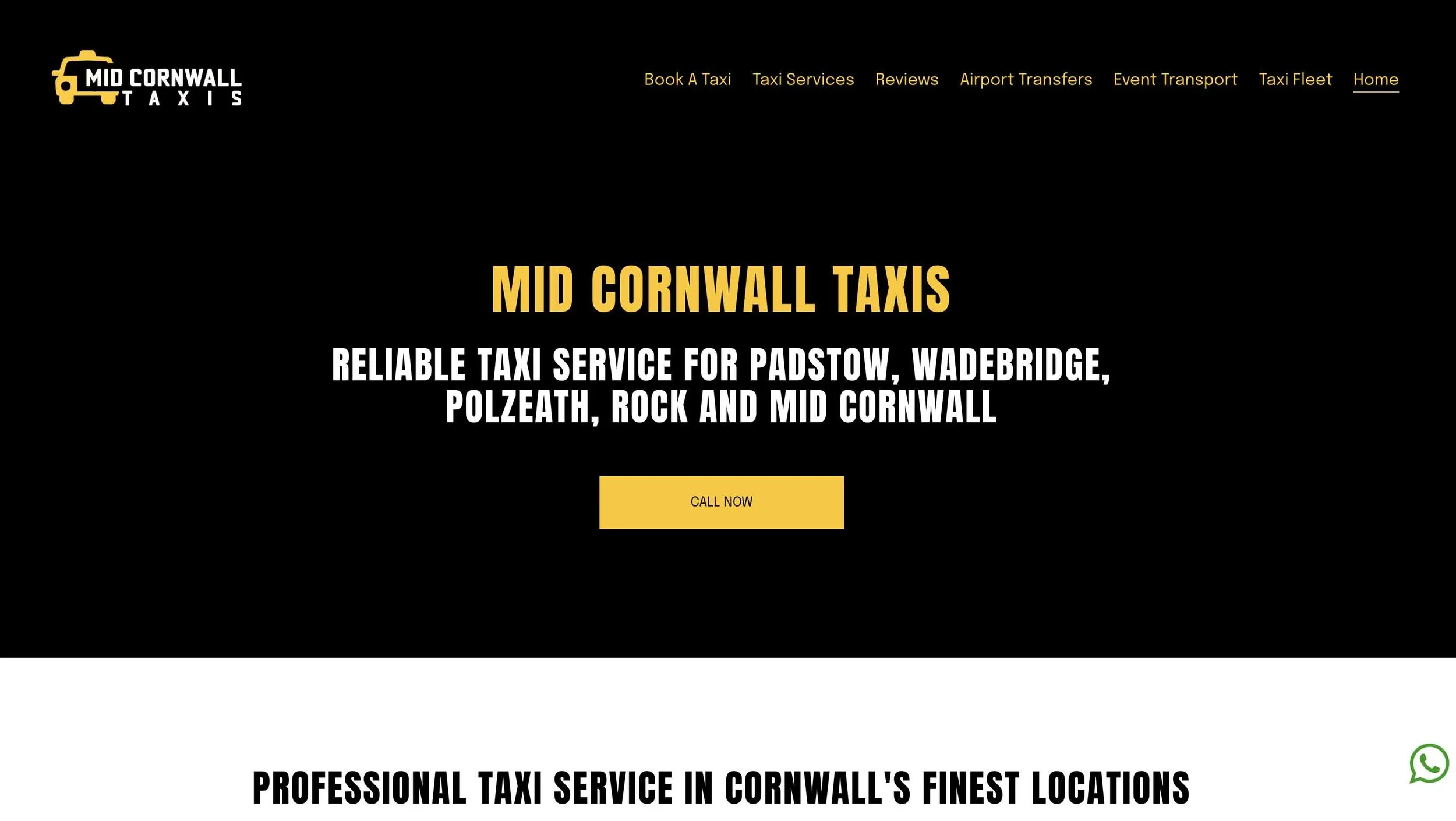 Squarespace website for Mid Cornwall Taxi by Cornwall Website Design
