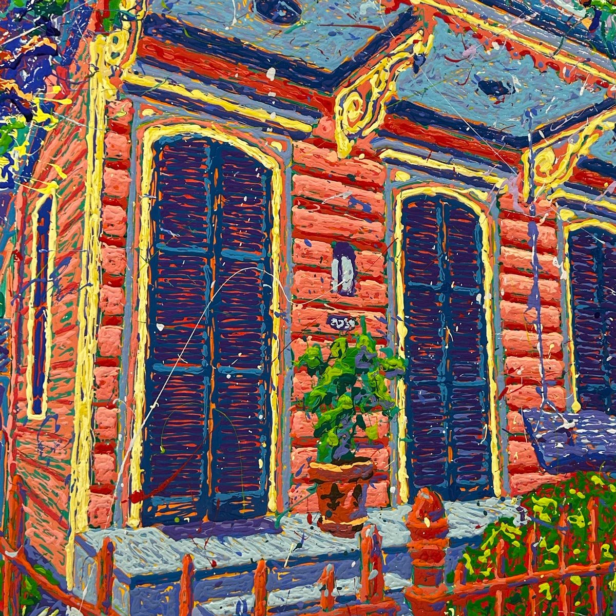 Burgundy Mundy, 48x60", (framed), [detail], AVAILABLE @ Orleans Gallery 603 Julia St, New Orleans, LA 70130, $7,499