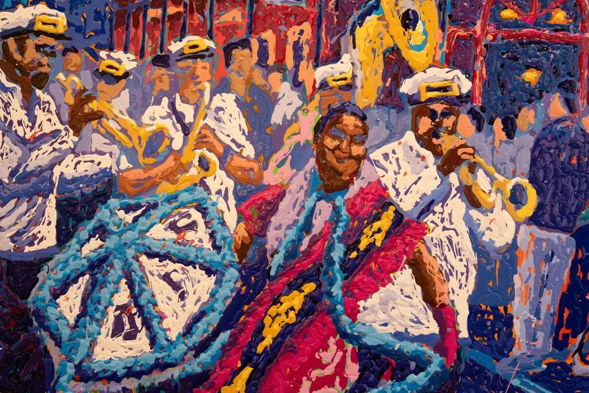 Marching On, 74x50", [detail], SOLD