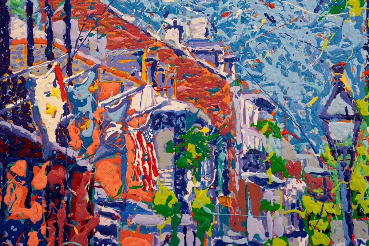 Rhythm of the Road, 38x50", (framed), [detail], AVAILABLE @ Orleans Gallery 603 Julia St, New Orleans, LA 70130, $6,499