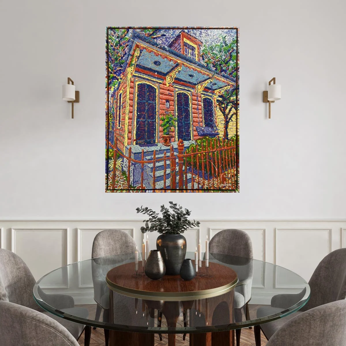 Burgundy Mundy, 48x60", (framed), AVAILABLE @ Orleans Gallery 603 Julia St, New Orleans, LA 70130, $7,499