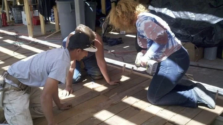 Nikki working on rebuild April 2012.jpeg