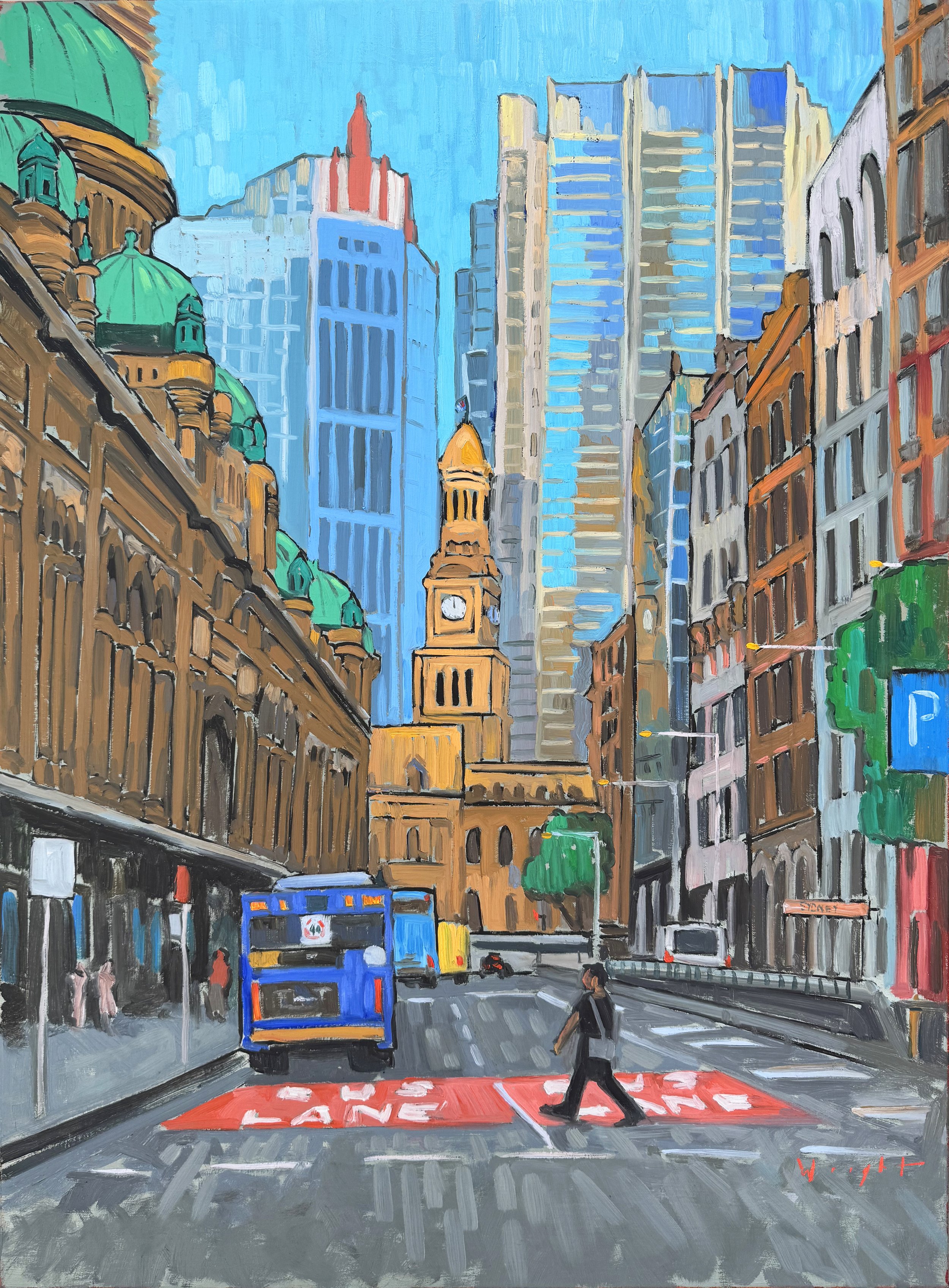 Town Hall Square, Oil on Linen, 24" x 36" $2,000