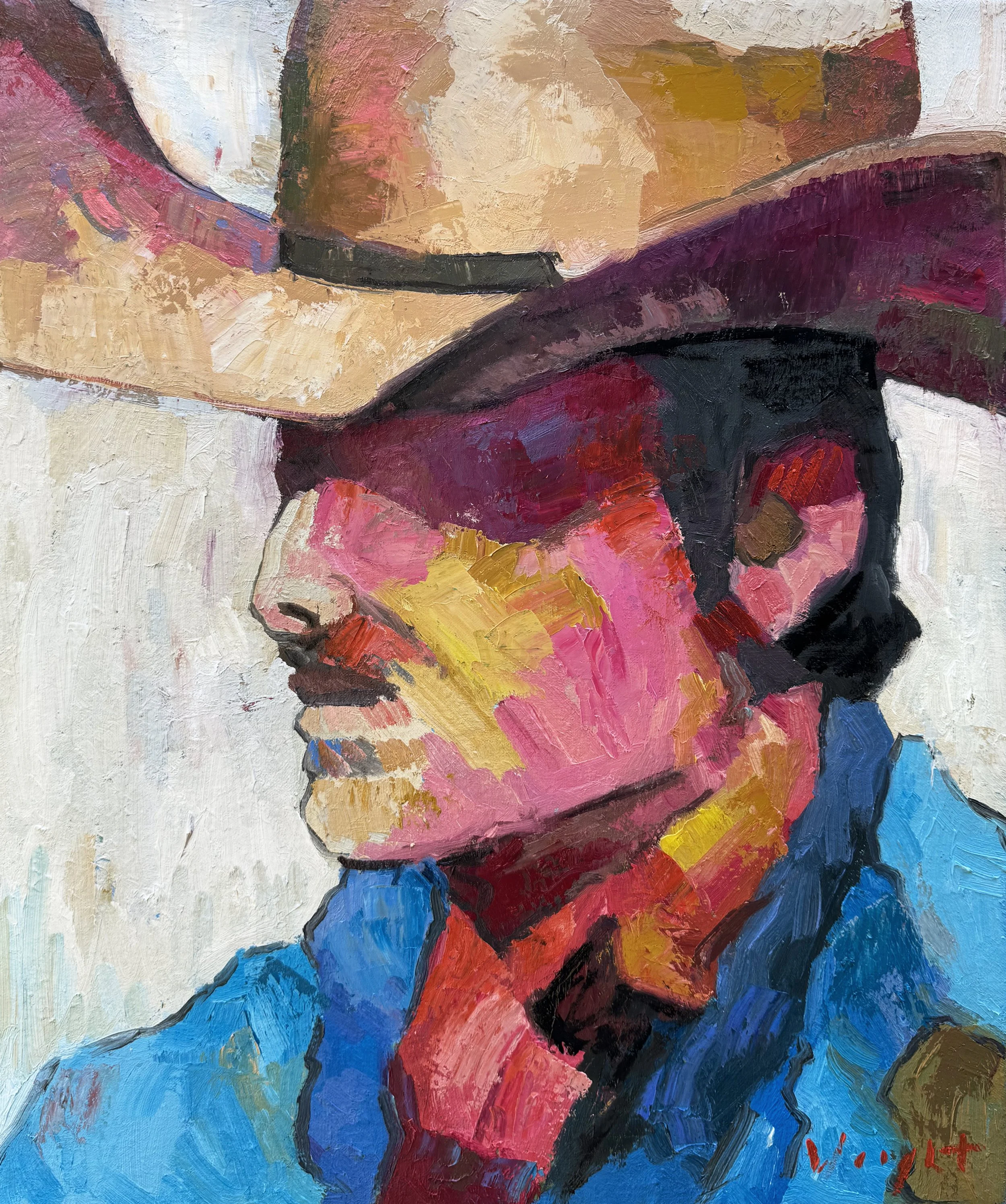 Cowboy, Oil on Linen, 18" x 24" $1,100