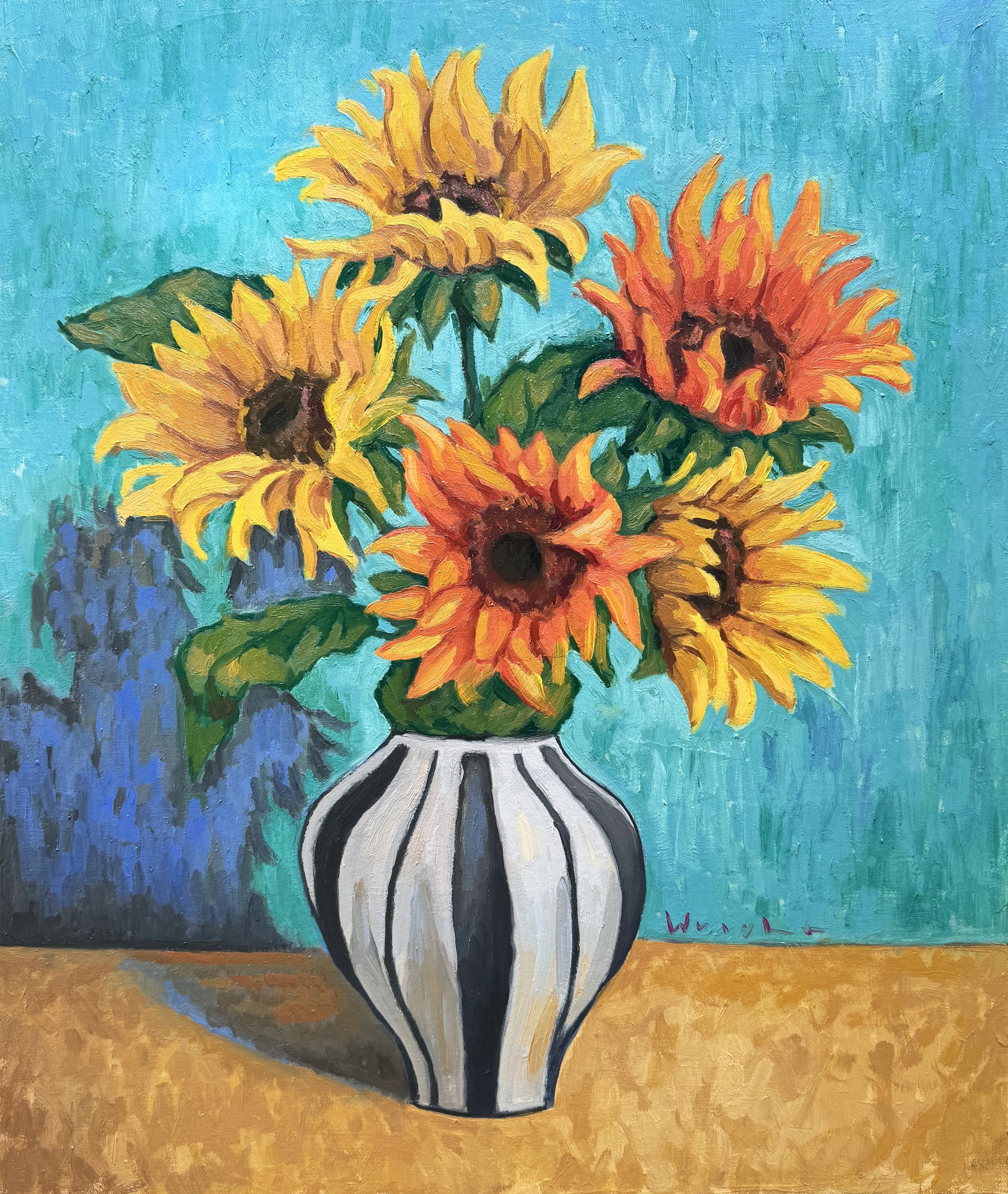 Sunflowers, Oil on Linen, 20" x 24" $800