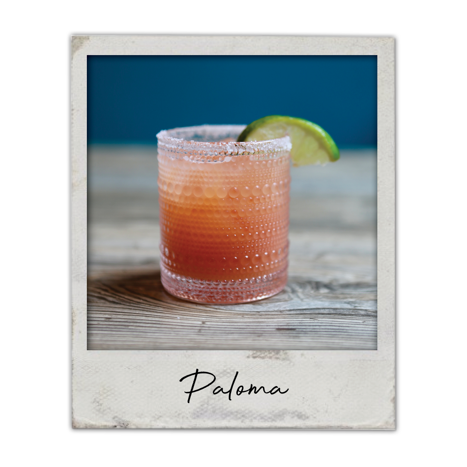 Paloma | The Breakfast Club USA Des Moines, Iowa: A grapefruit and tequila cocktail with a salted rim and lime garnish.
