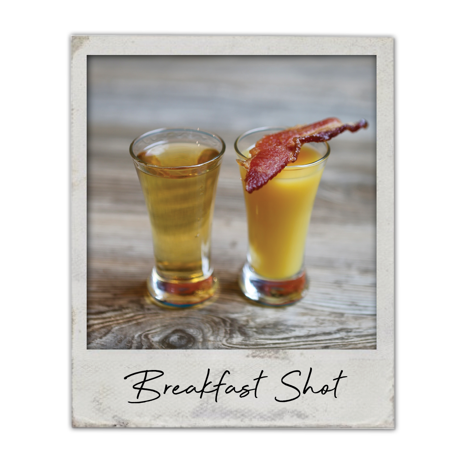 Breakfast Shot | The Breakfast Club USA
A breakfast shot served with whiskey, orange juice, and a strip of bacon. Breakfast shot with orange juice and bacon