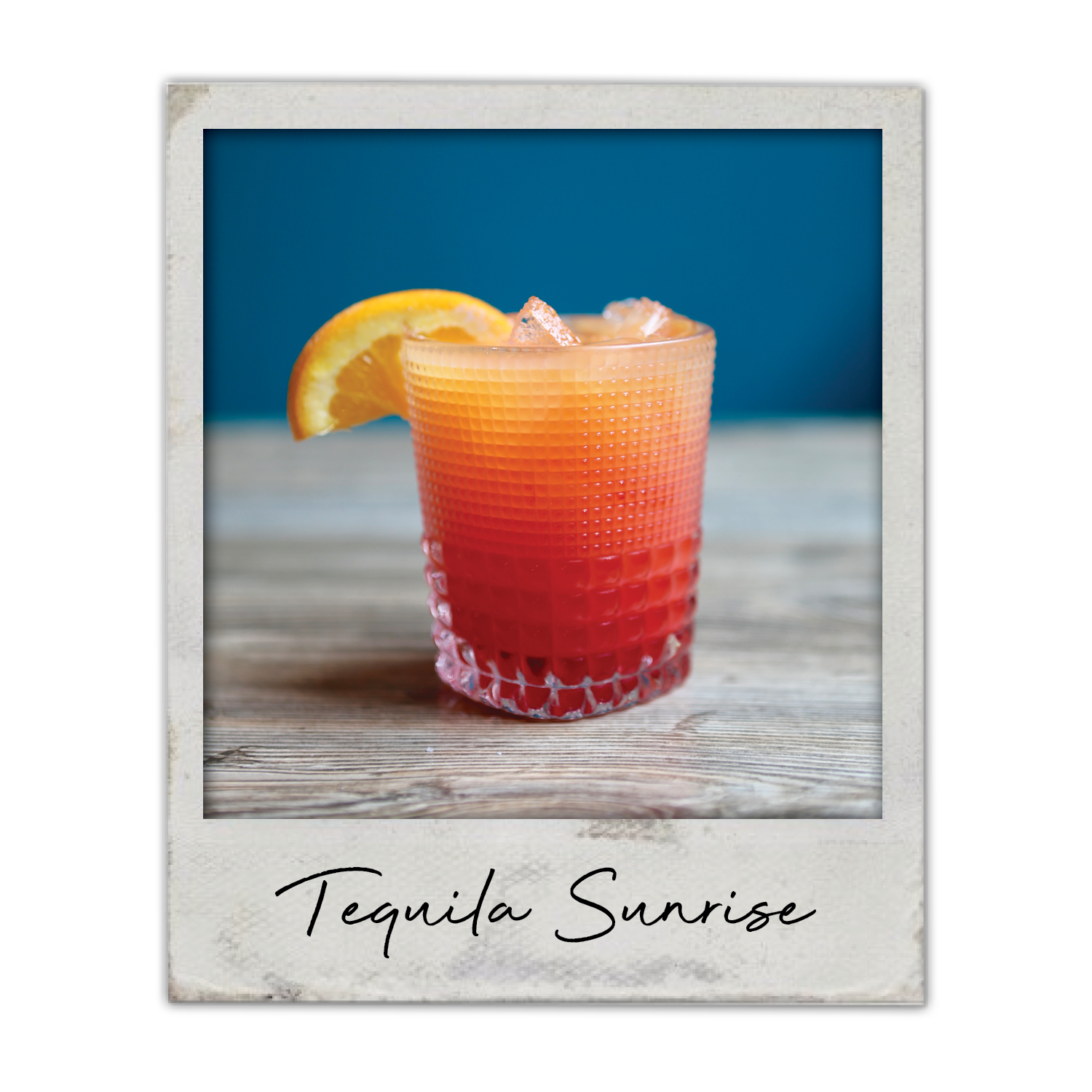 Tequila Sunrise | The Breakfast Club USA, The Breakfast Drink in Ankeny, Iowa. A layered tequila cocktail with orange juice and grenadine, served over ice.