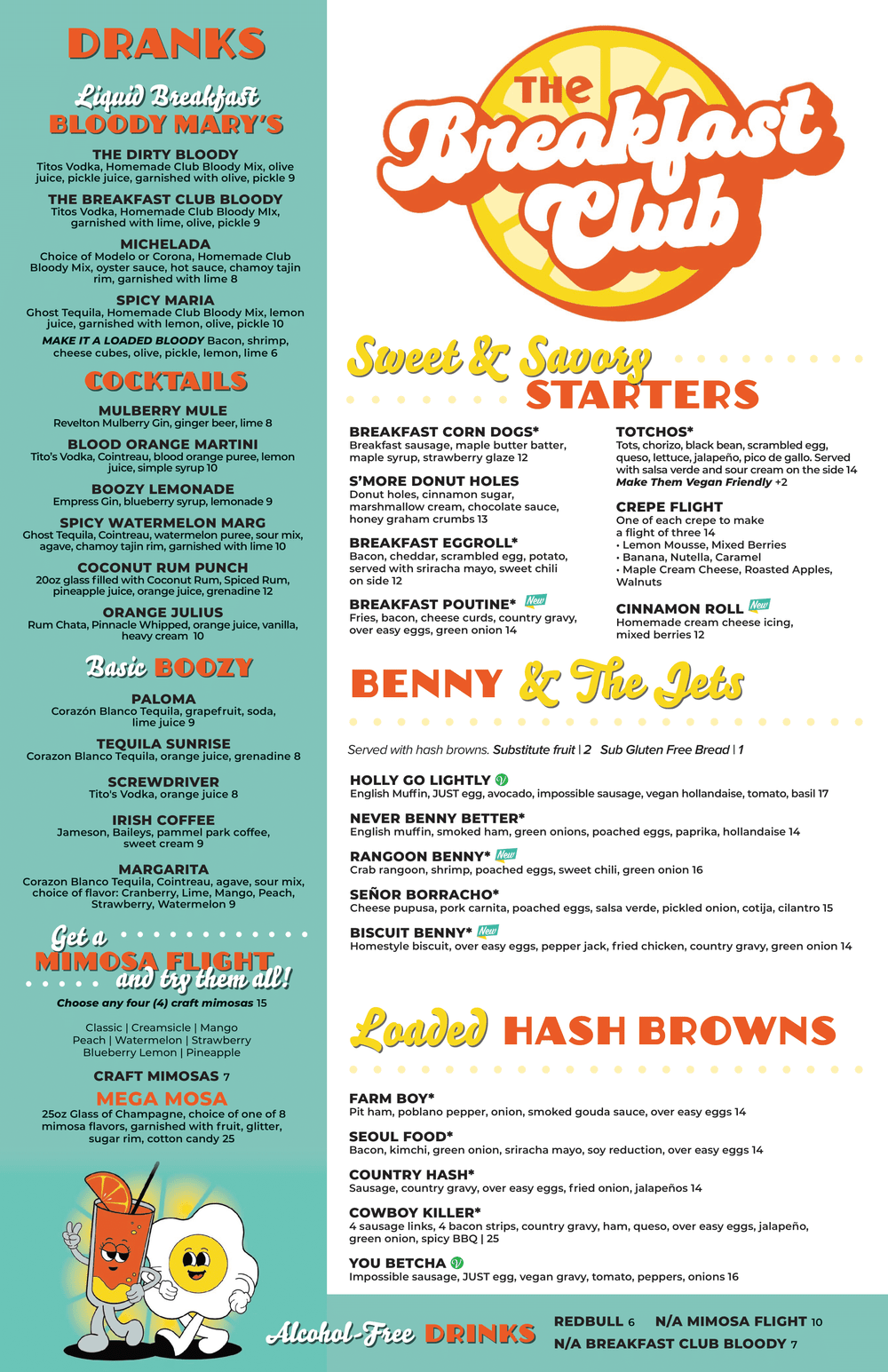 Breakfast, Lunch and Brunch Menu — The Breakfast Club USA | Des Moines ...