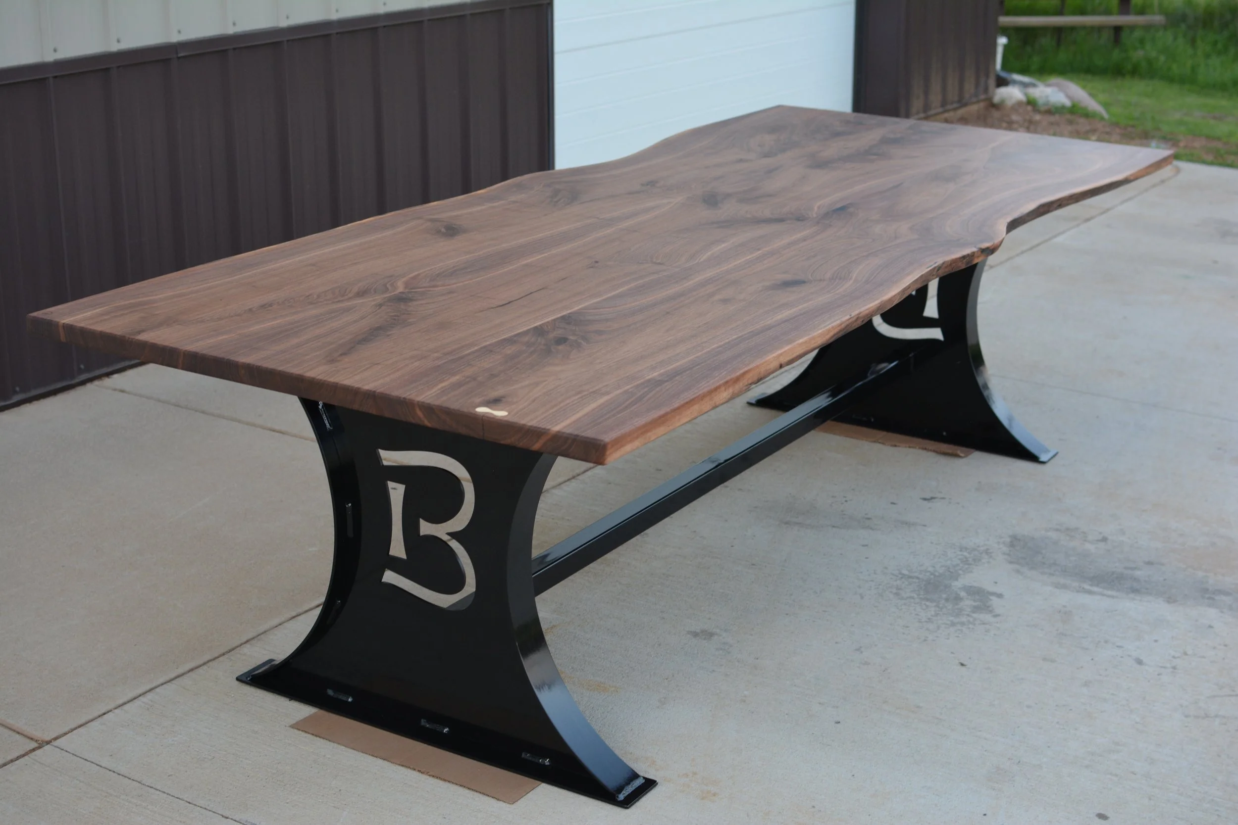 Black Walnut Bookmatch Statement Table