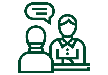 icon of two people having a conversation