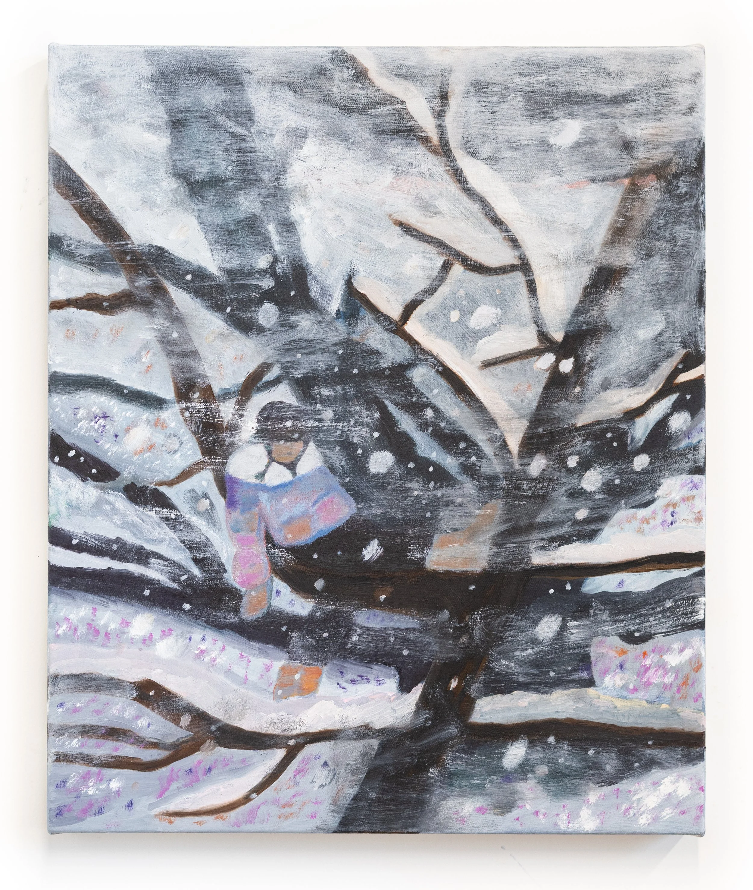 Samuelle Grande, Lève-tôt, 2025, Oil on canvas 35.6 x 45.7 cm (14 x 18 ")