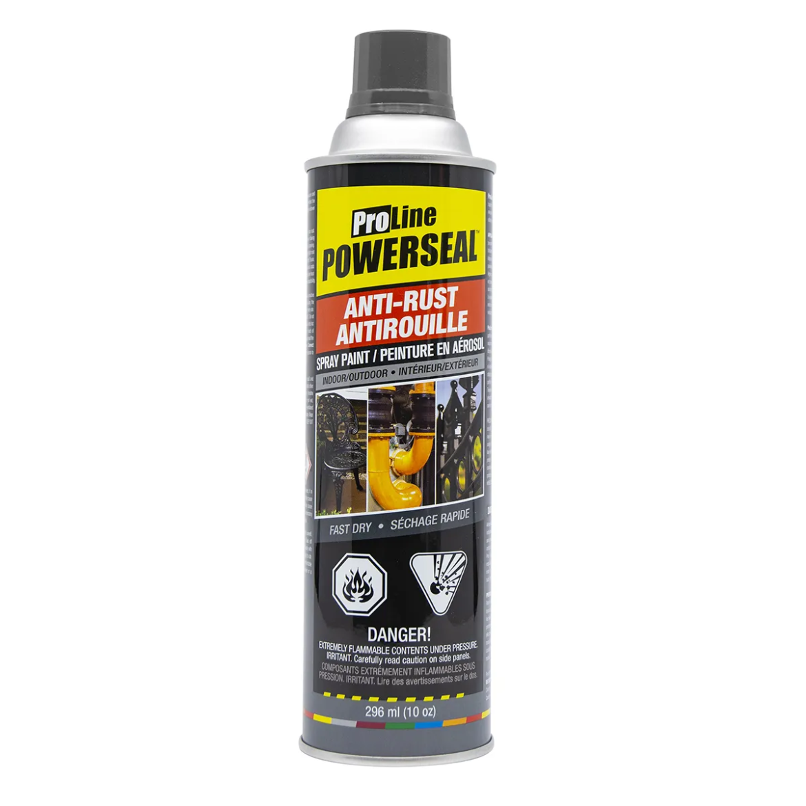 Powerseal Proline Anti-Rust Spray Paint 296ml (10oz) Middle Gray Gloss