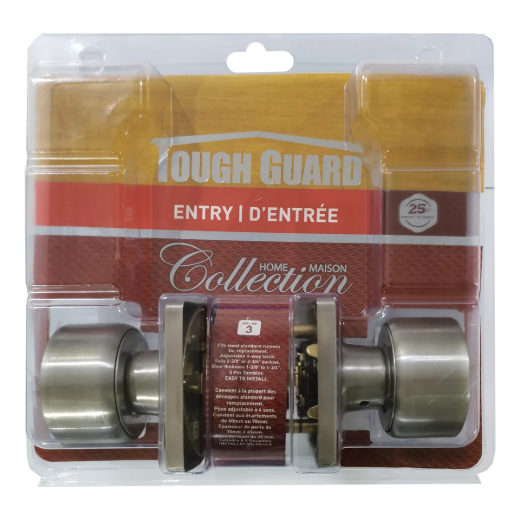 Tough Guard Door Lock Knob Entry Cove Satin Nickel