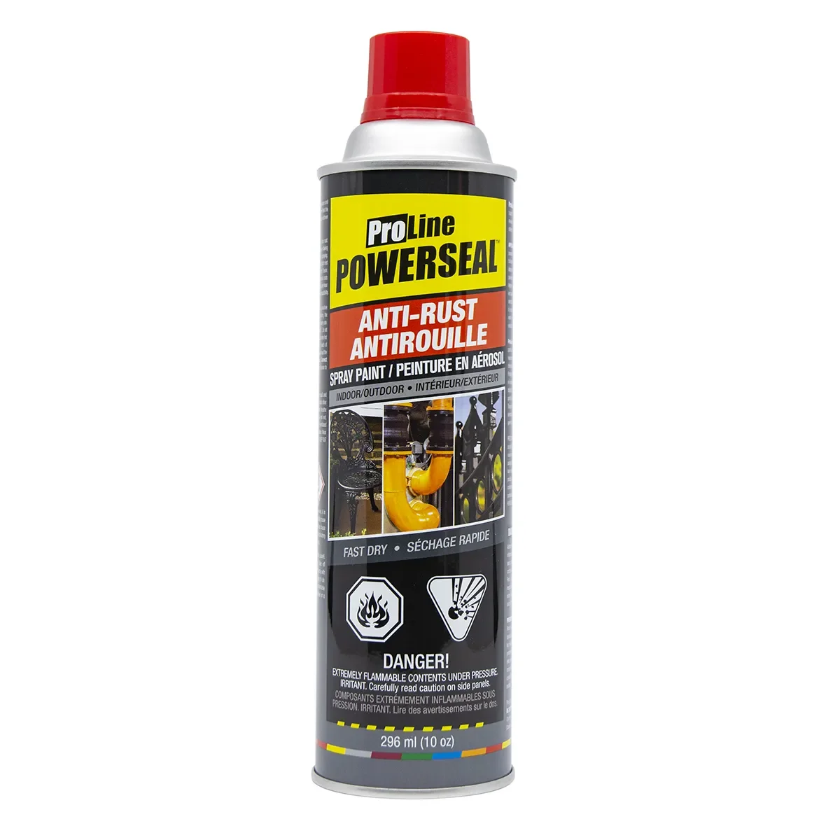 Powerseal Proline Anti-Rust Spray Paint 296ml (10oz) Gloss Red