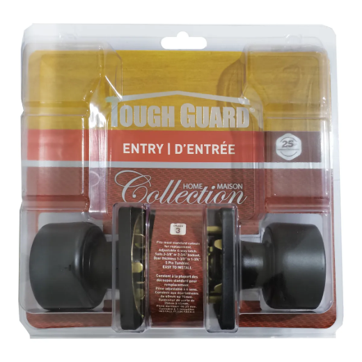 Tough Guard Door Lock Knob Entry Cove Matte Black