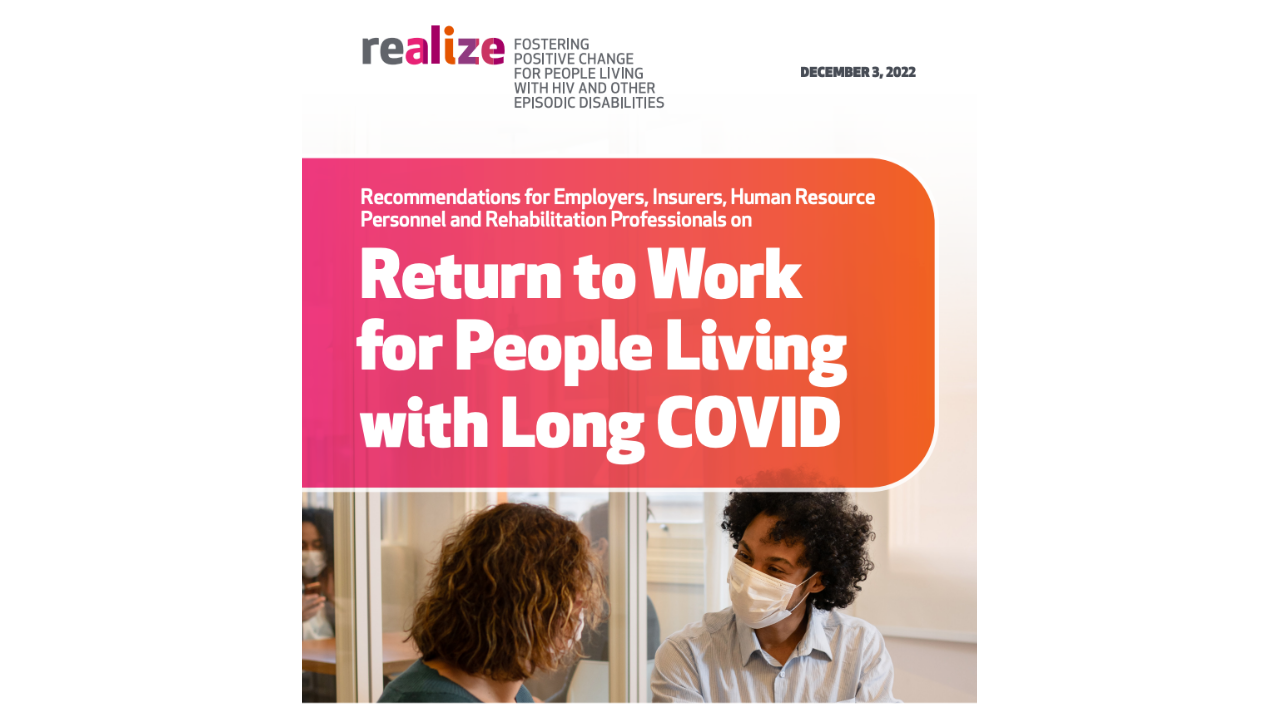 Retour au travail pour les personnes vivant avec COVID Long