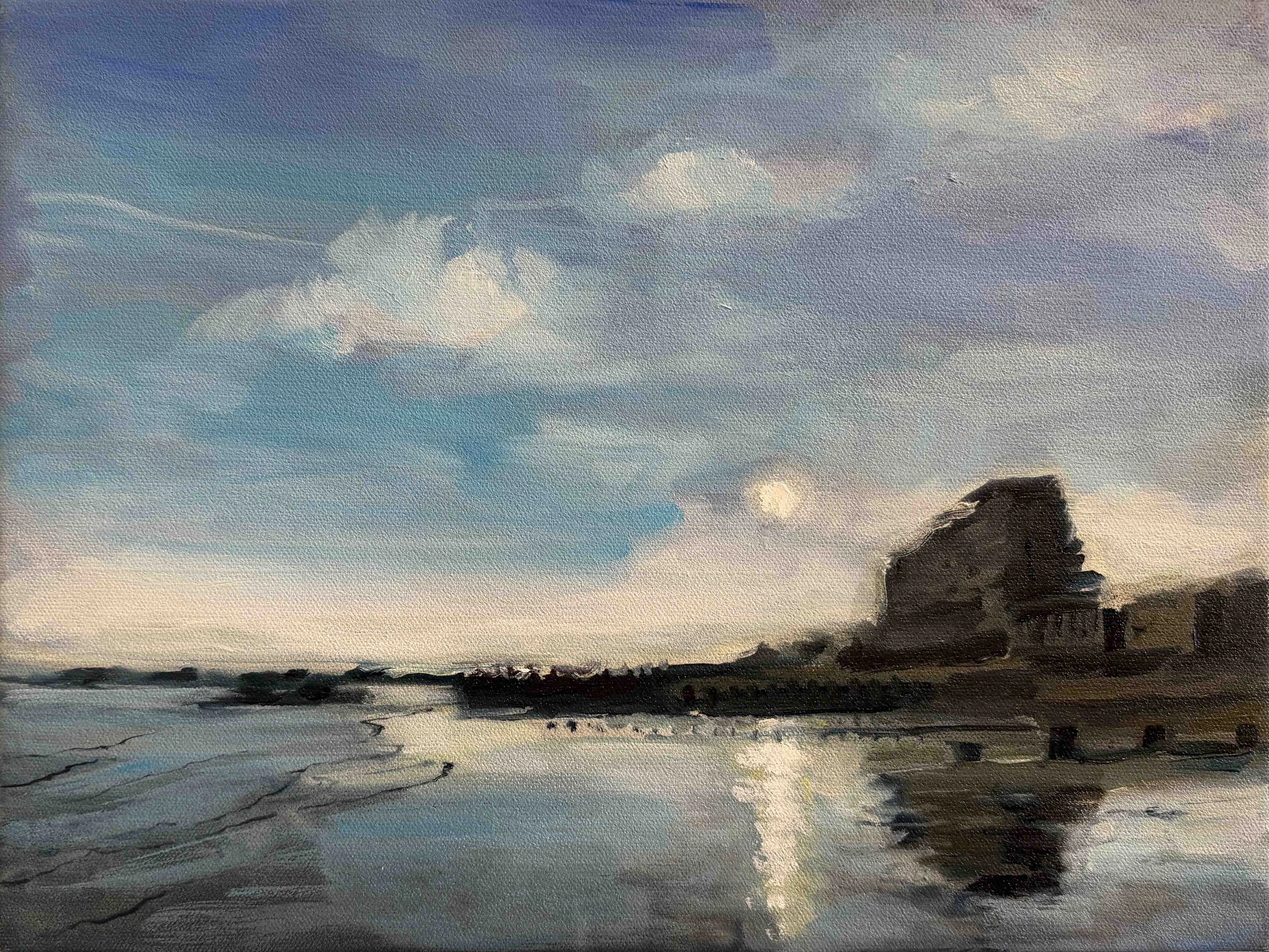 Sunset, St Leonards. Oil on Linen. 31cm x 41cm.