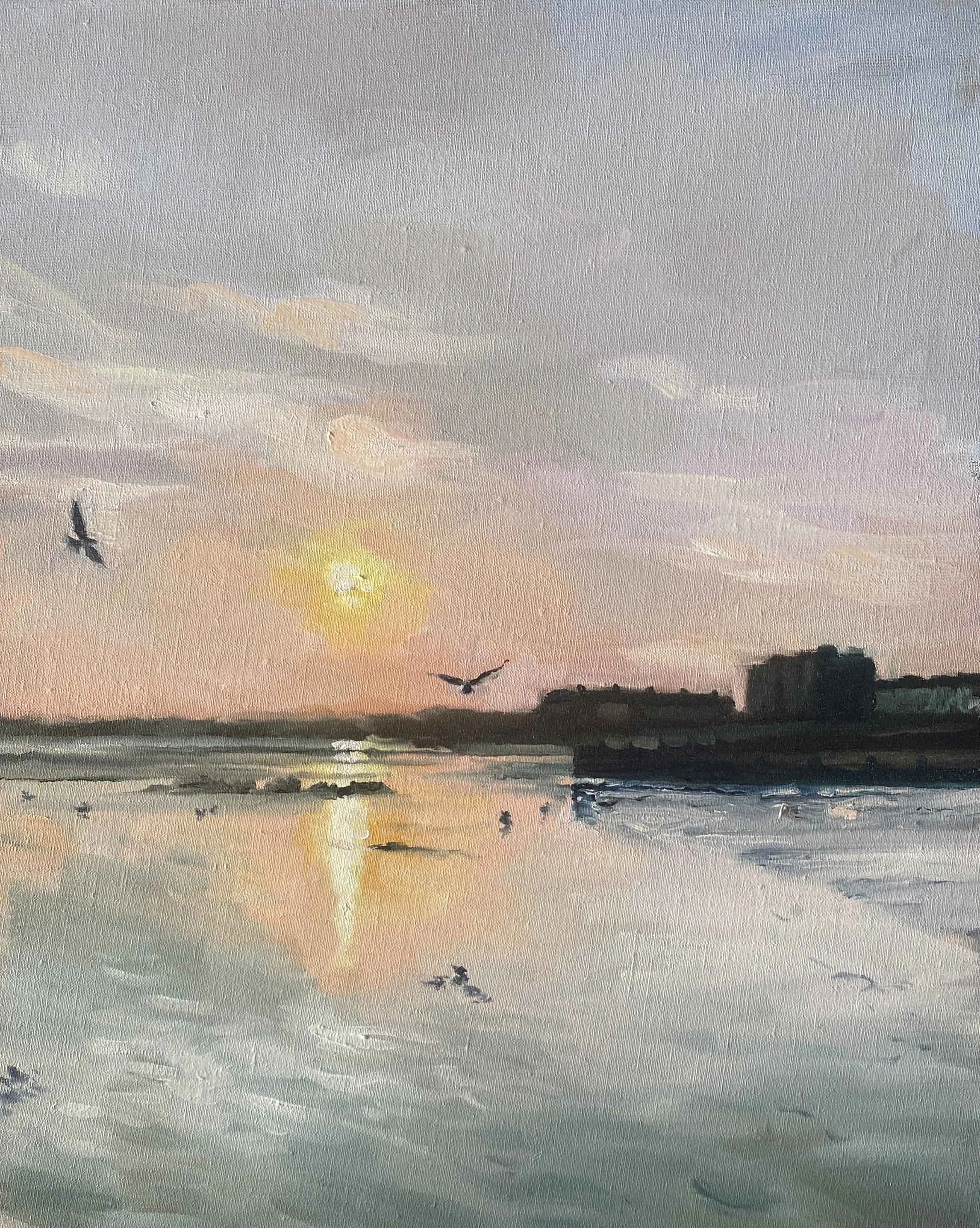 Sunset, St Leonards. Oil on Linen. 51cm x 41cm.