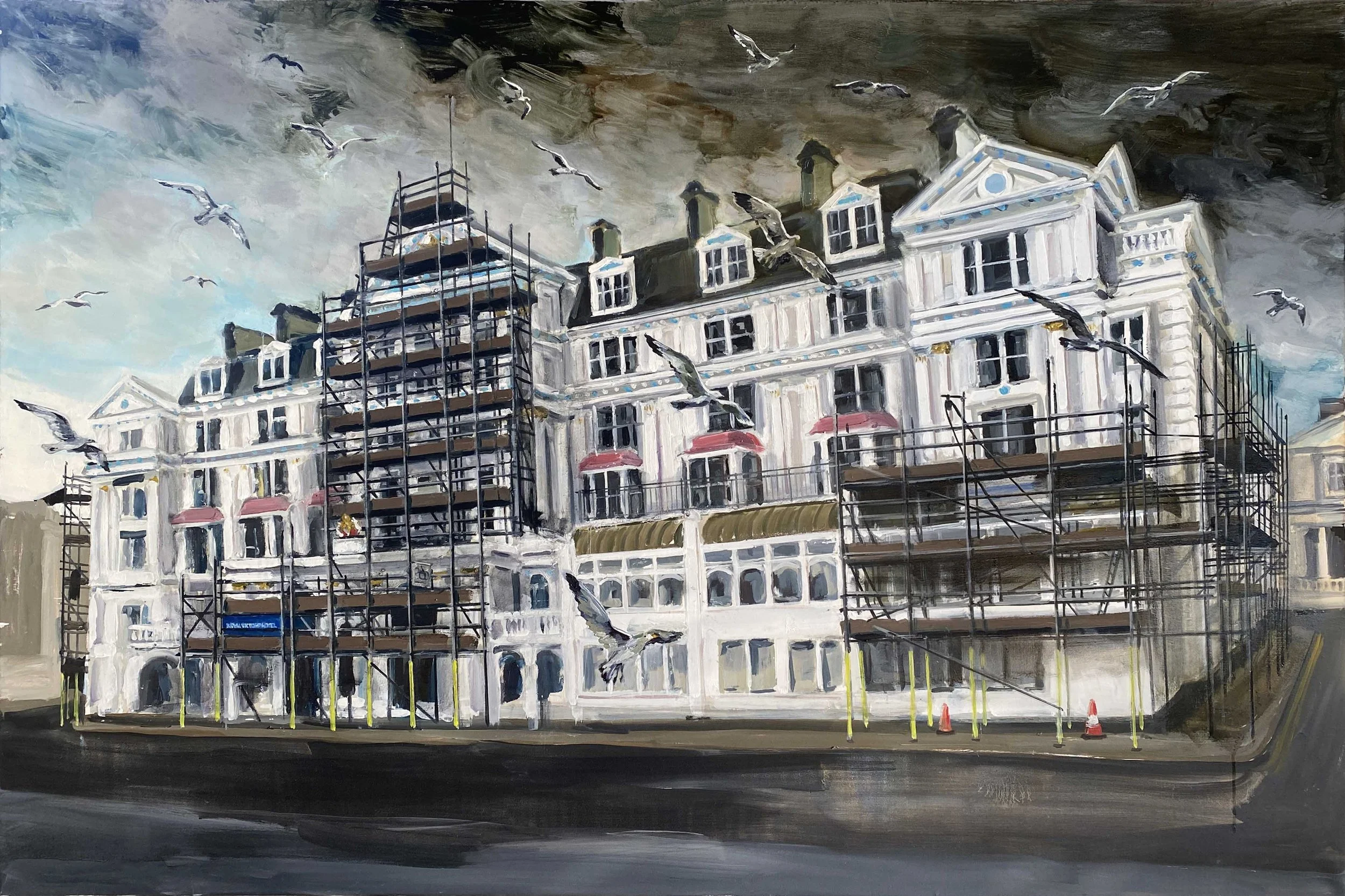 Sea-View Rooms. Oil on Linen. 90cm x 135cm.