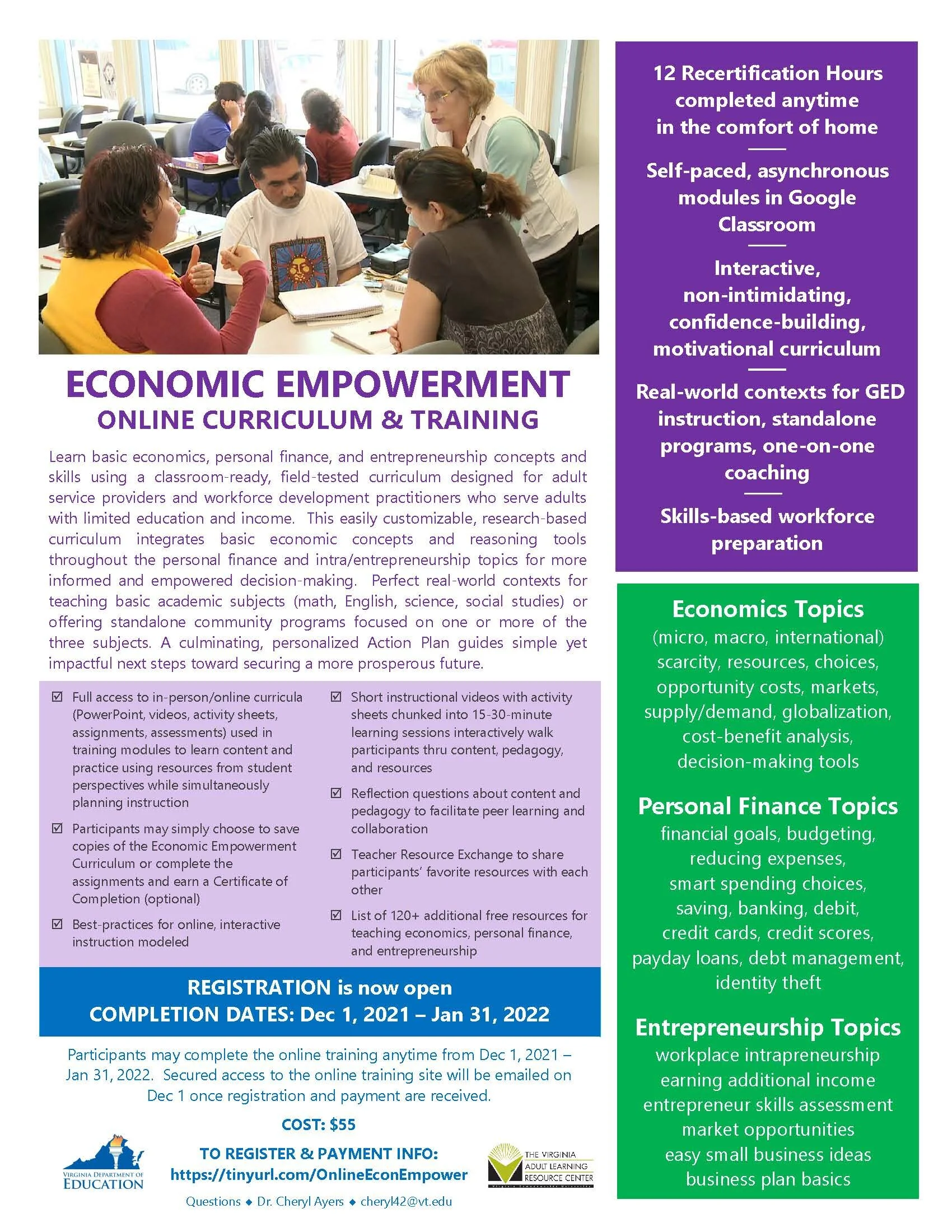 ECONOMIC EMPOWERMENTONLINE CURRICULUM &amp; TRAINING