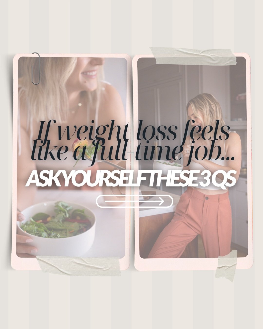 If wellness has started to feel like a full-time job...

Ask yourself these 3 Qs. 

The moment you stop chasing perfection and start listening to what actually feels good, everything shifts.

Food gets simpler.
Movement feels easier.
And your body fi