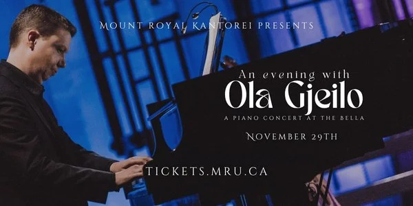 Ola Gjeilo and dr irene messoloras to perform with Mount Royal Kantorei